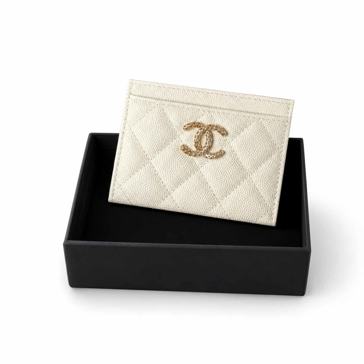 Chanel Black White Green Pink Card Holder