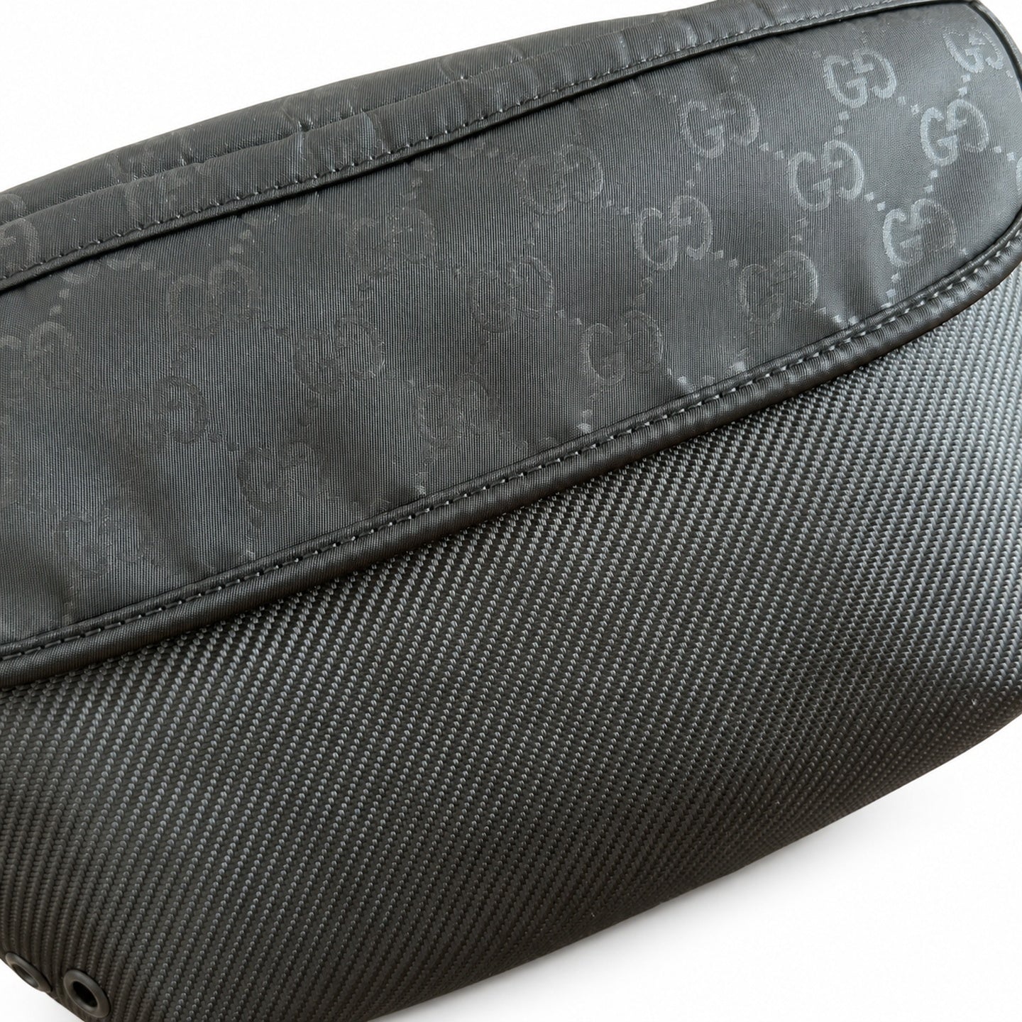 Gucci Men's Small Nylon Leather Black Red Green Waist Bag