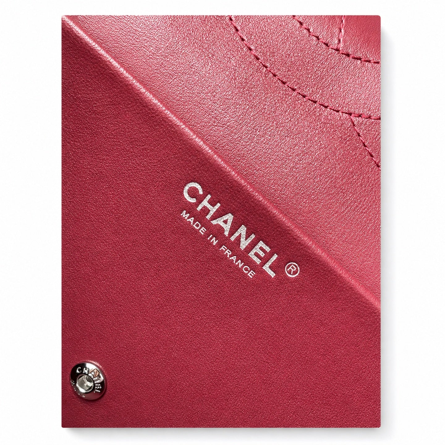 Chanel Small Leather Silver Burgundy Bag