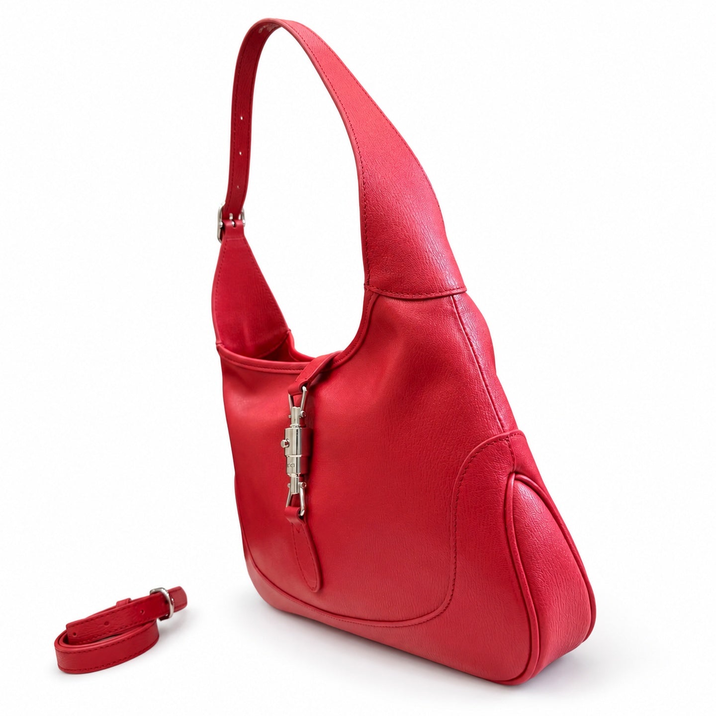 Gucci Leather Red Gold Handbag