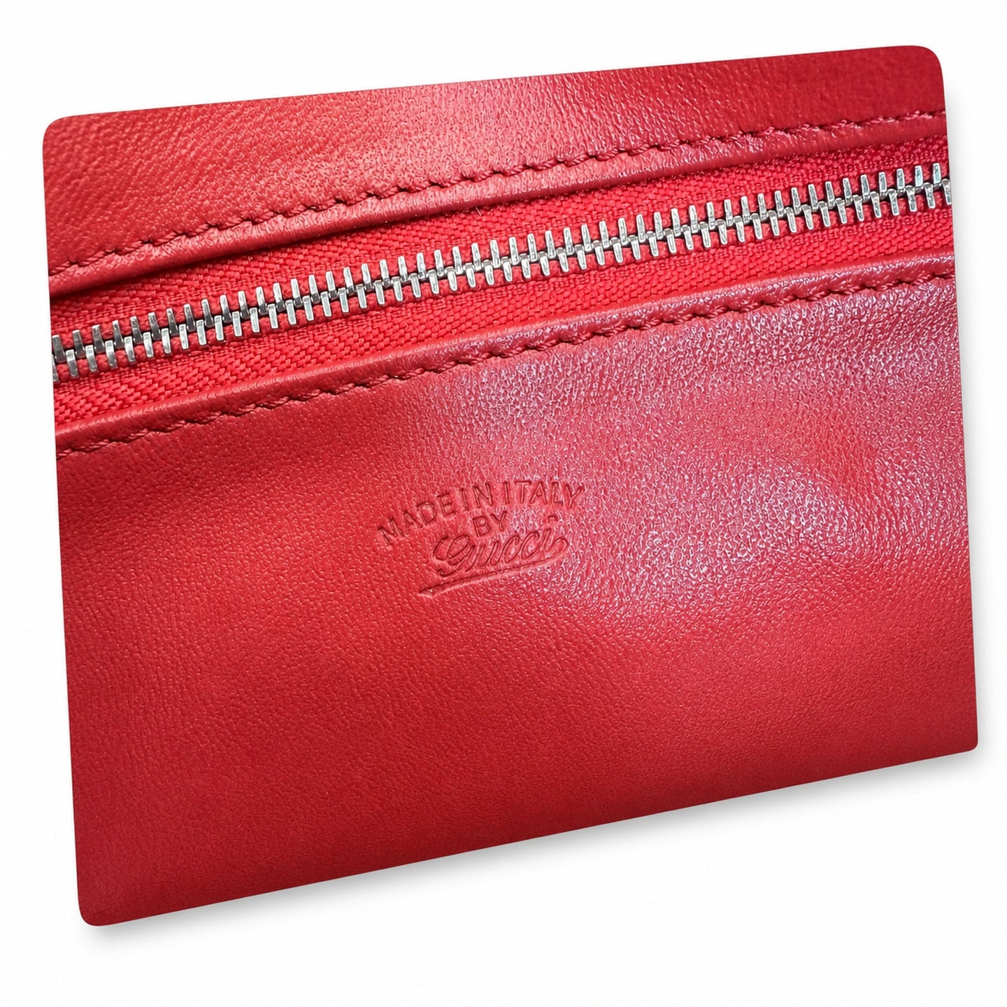 Gucci Leather Red Gold Handbag