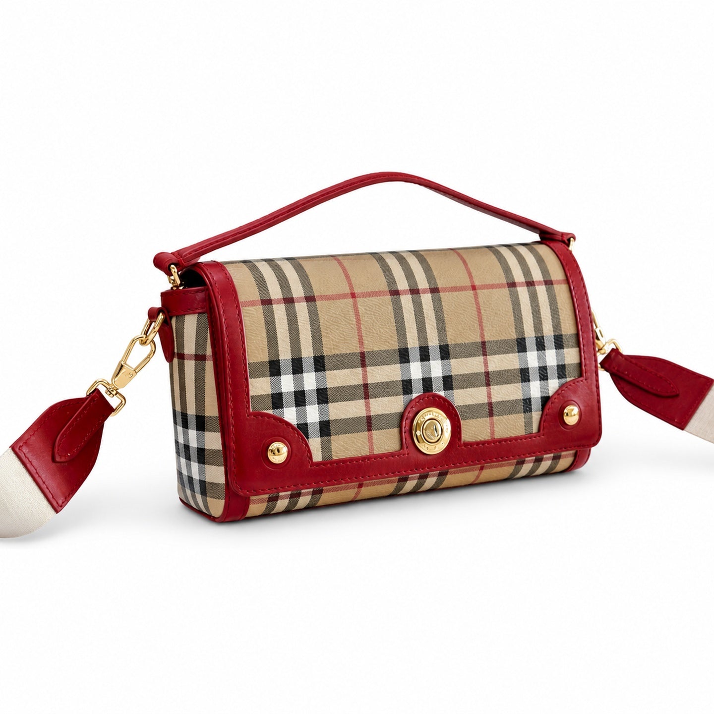 Burberry Jacquard Leather Check Bag