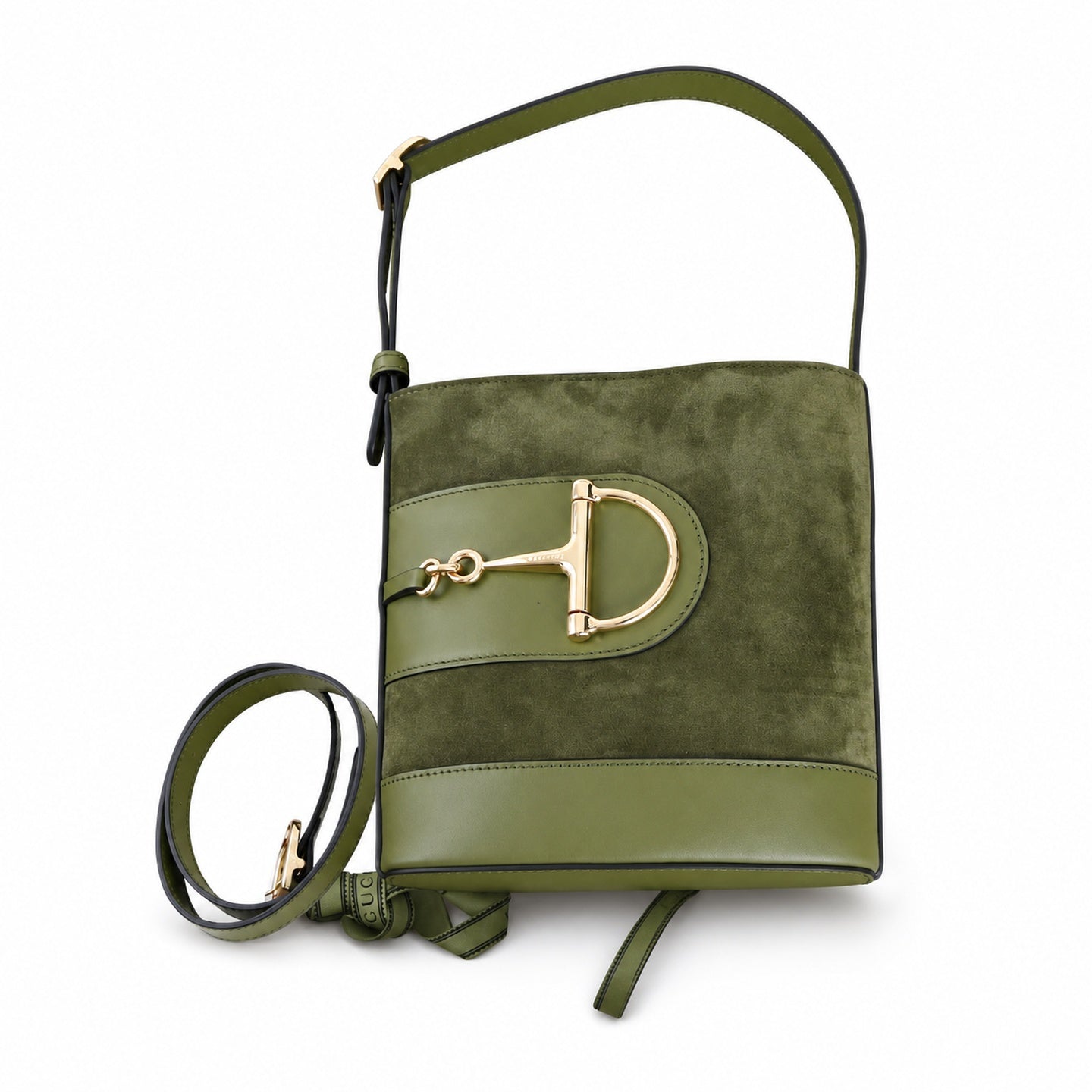 Gucci 73 Leather Green Bucket Bag
