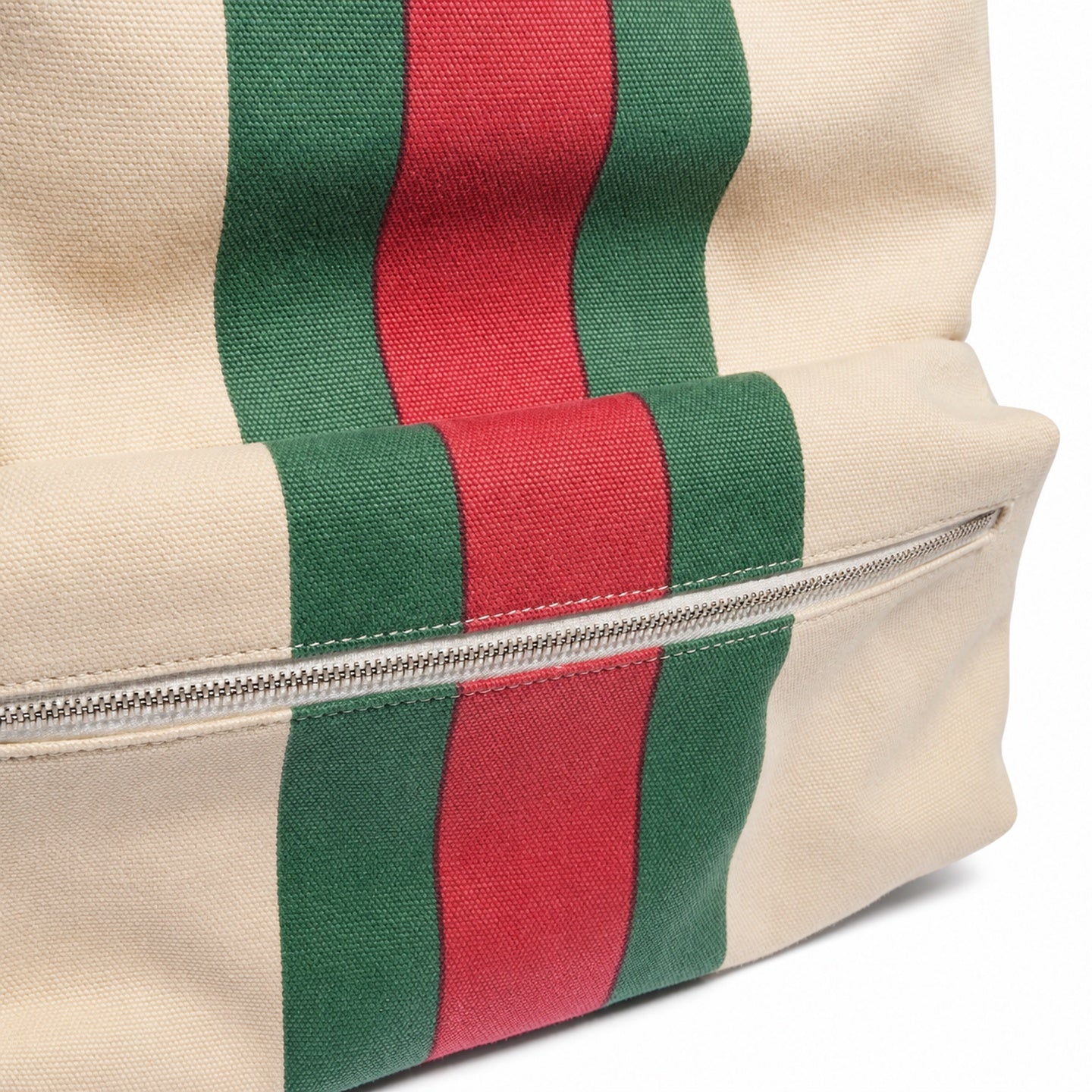 Gucci Quilted Cotton Canvas Leather Brown Red Green Backpack