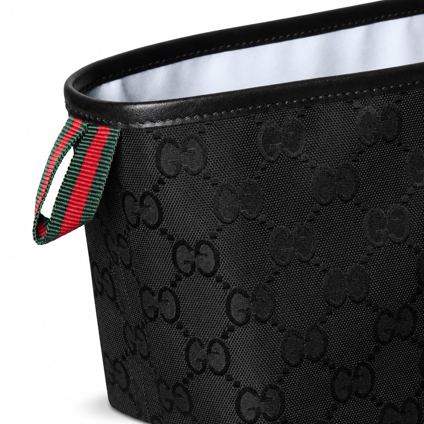 Gucci Large Jacquard Nylon Black White Red Green Tote Bag