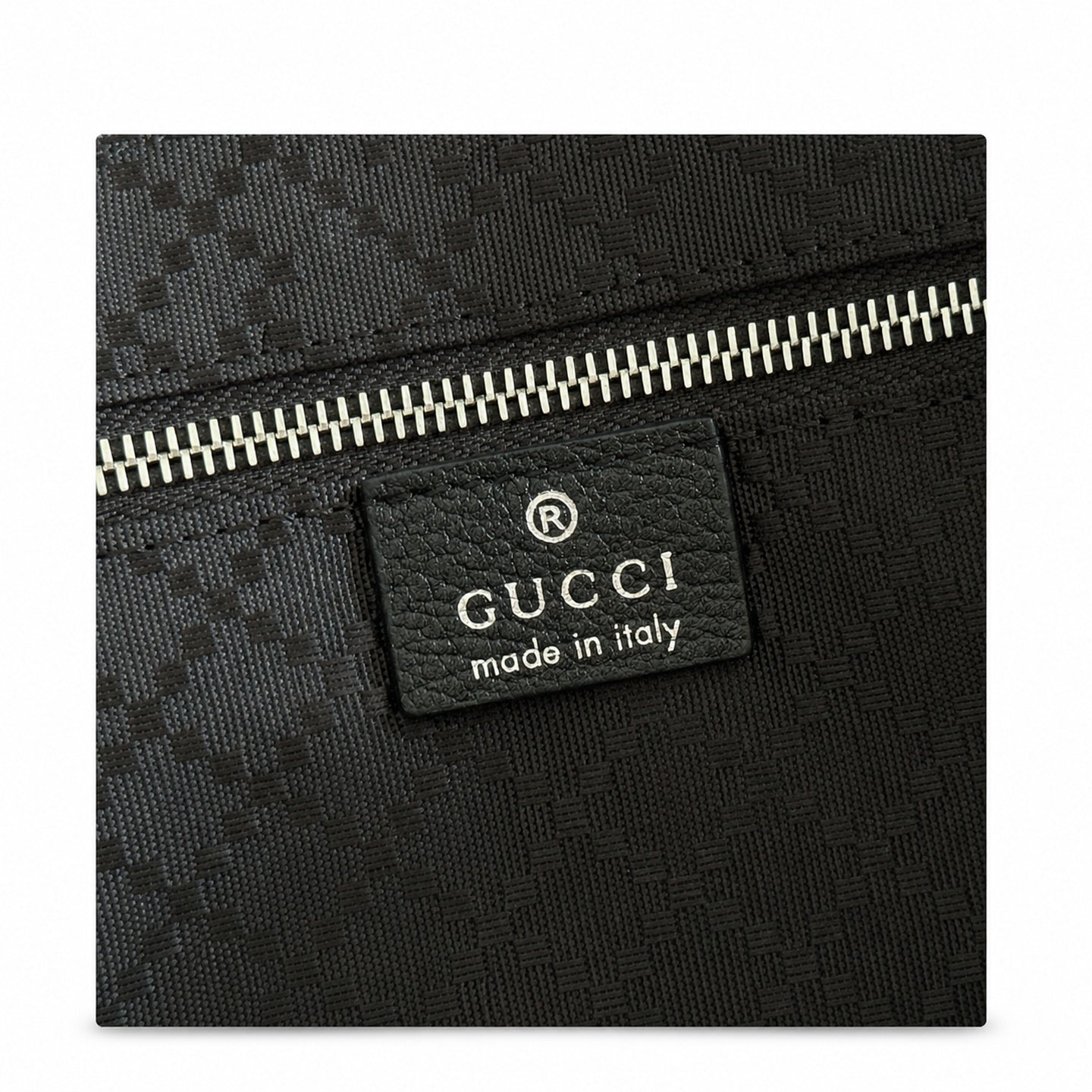 Gucci Denim Nylon Leather Black Blue Shoulder Bag