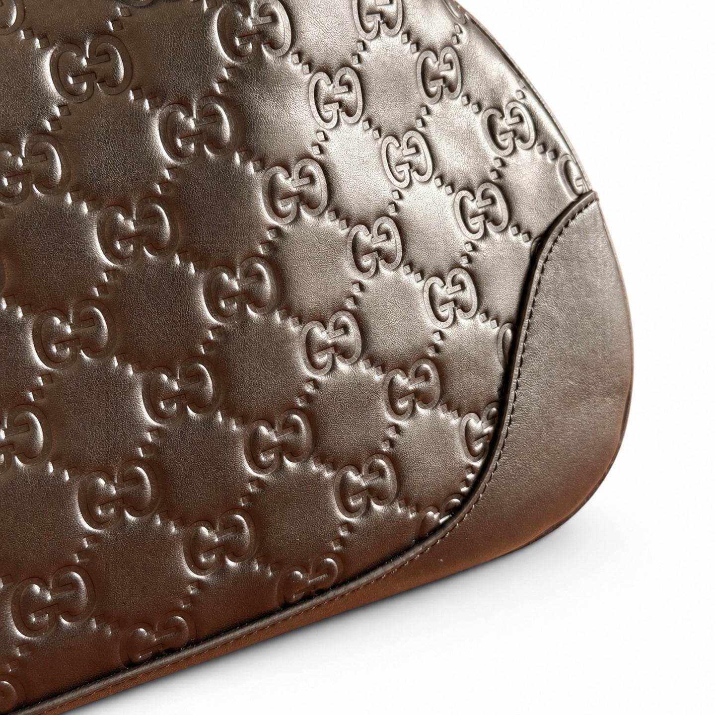 Gucci Suede Leather Black Brown Gold Bag