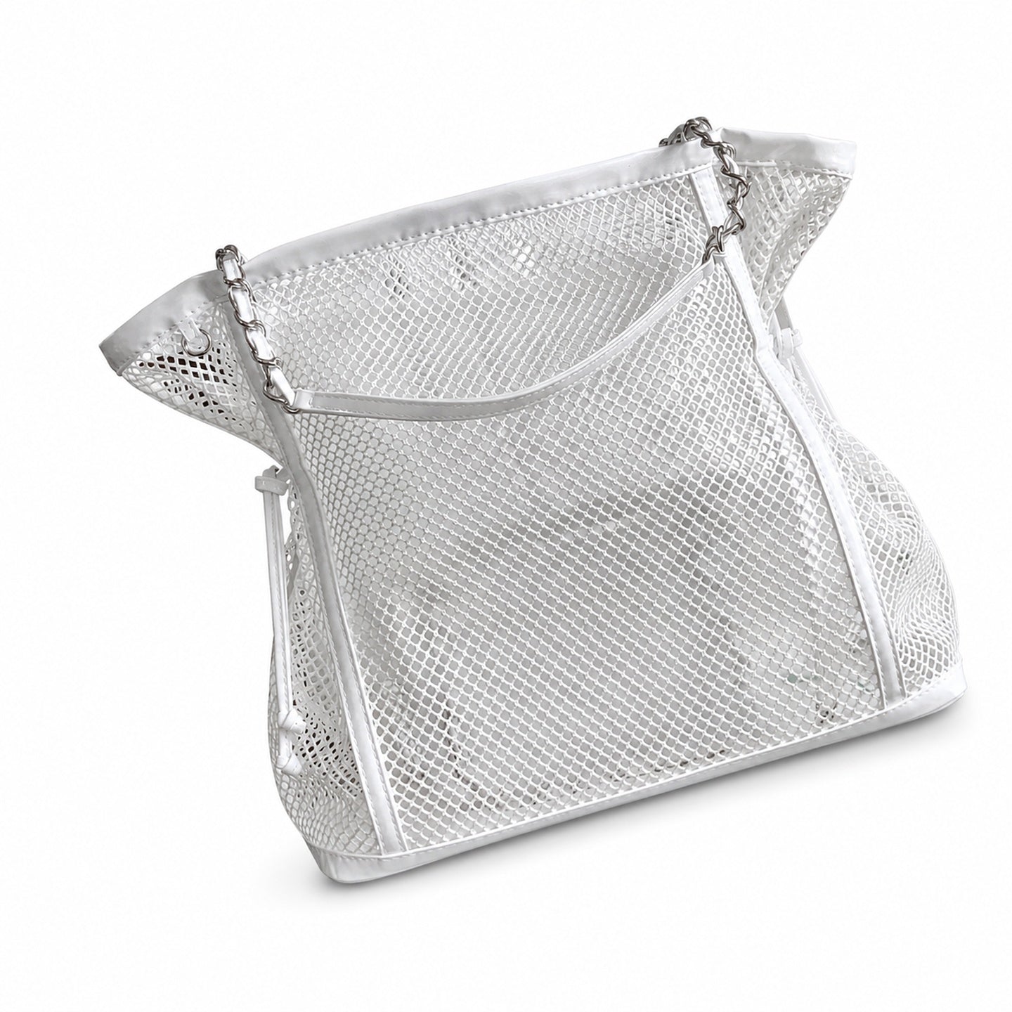 Chanel Large Patent Leather White Bag