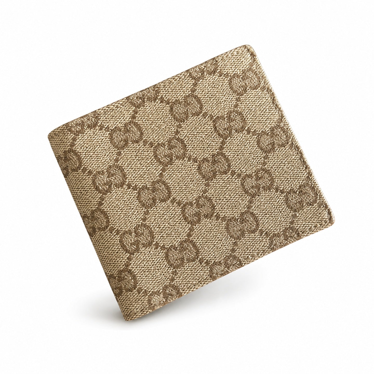 Gucci Canvas Leather Black Brown Silver Wallet