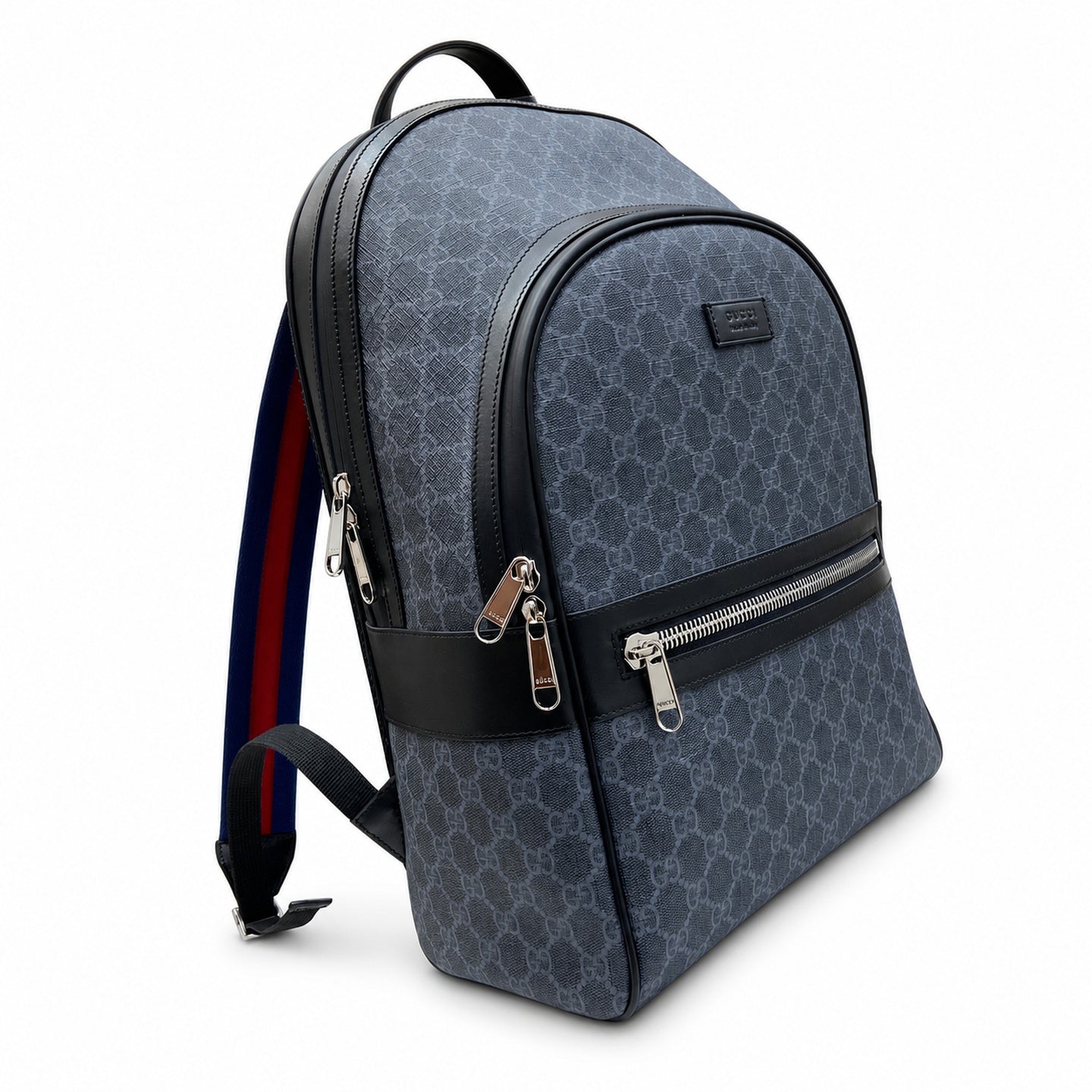 Gucci Supreme Cotton Canvas Leather Black Red Blue Green Bag
