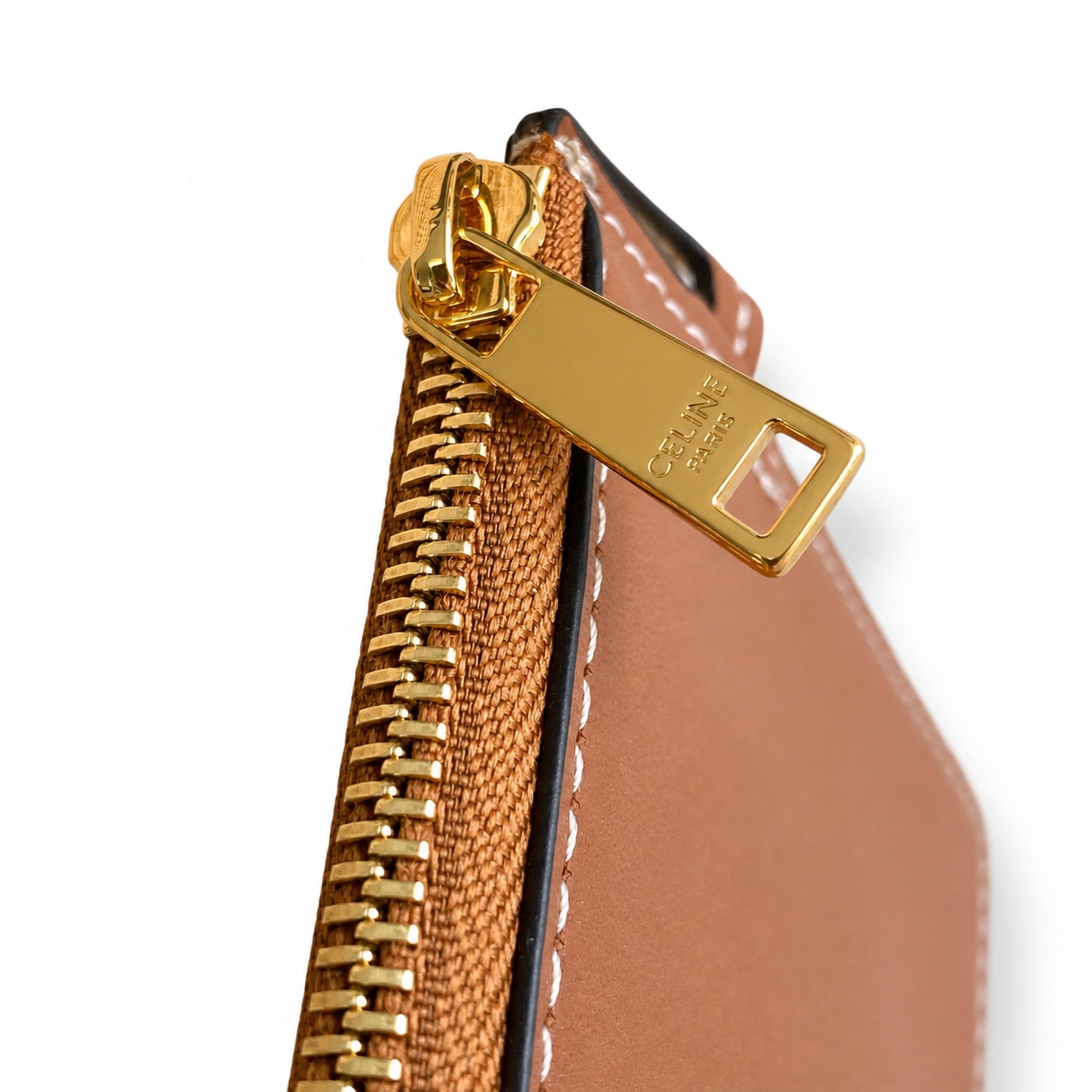 Celine Triomphe Small Leather Beige Gold Bag
