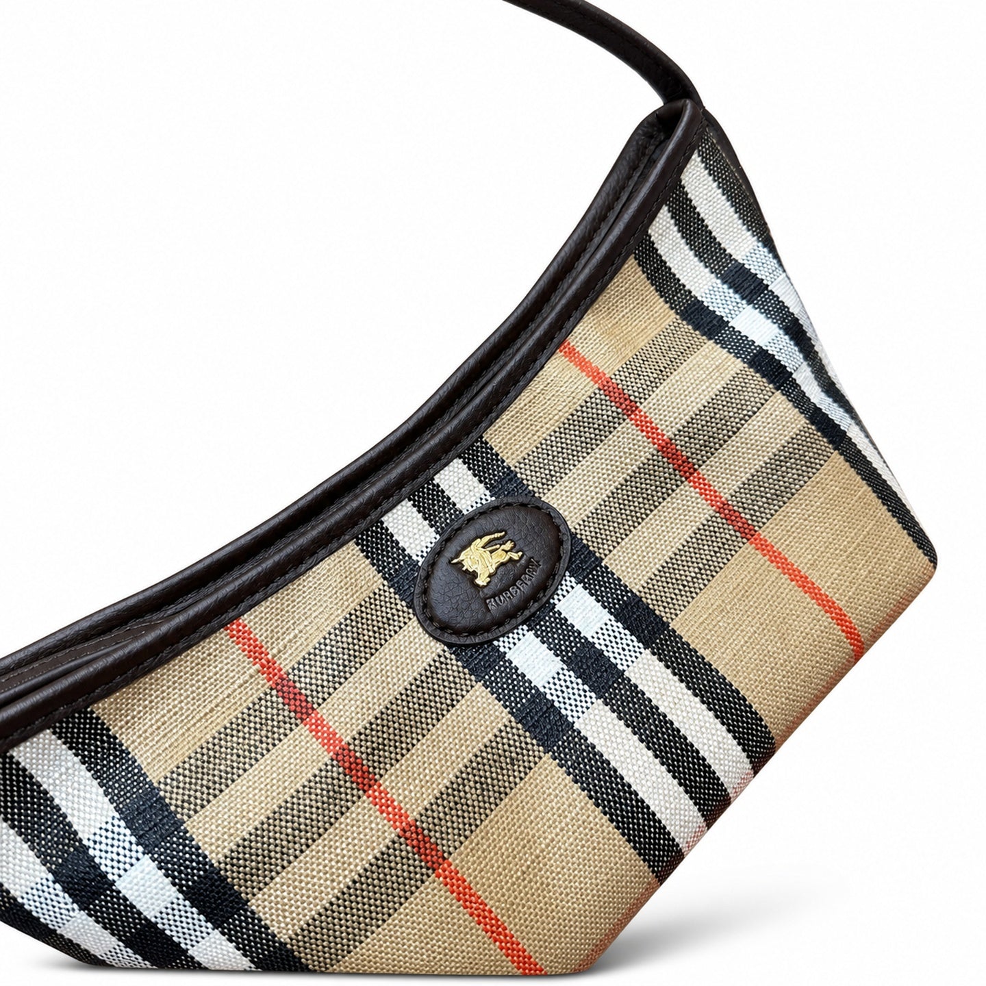 Burberry Cotton Jacquard Leather Shoulder Bag