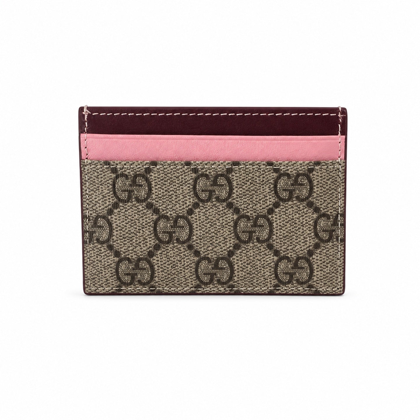 Gucci Leather Beige Brown Pink Burgundy Bag