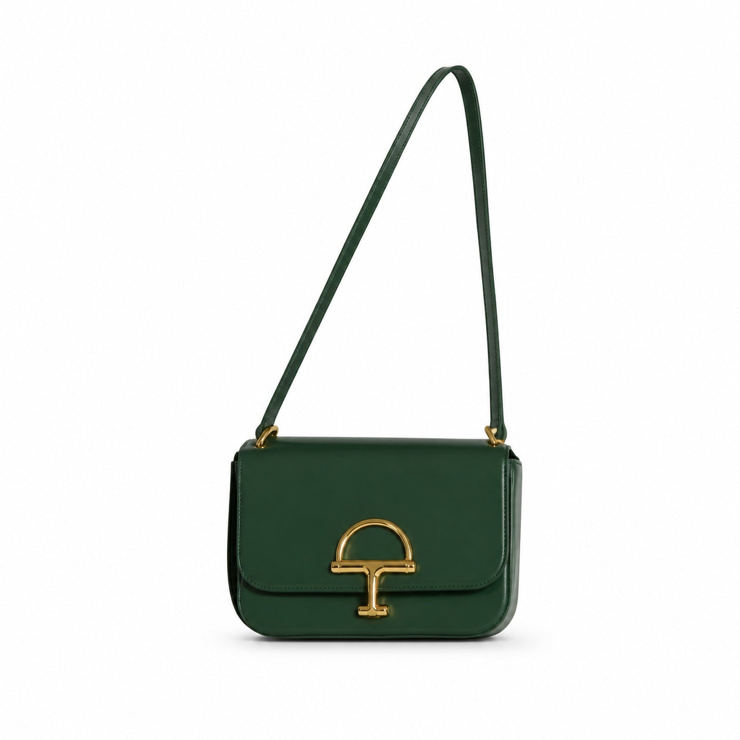 Gucci Horsebit Small Leather Green Gold Shoulder Bag