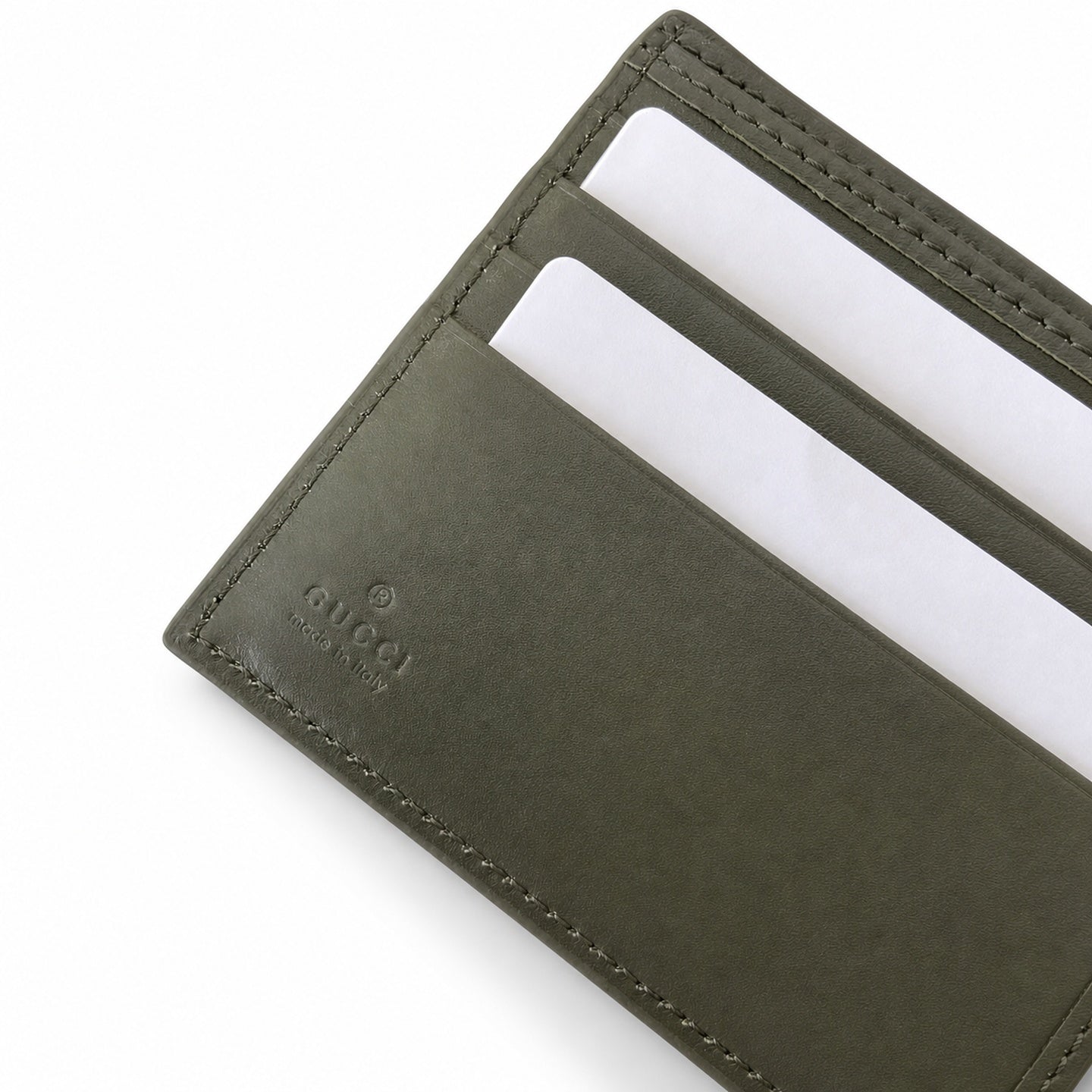 Gucci Men's Supreme Small Canvas Leather Beige Green Wallet