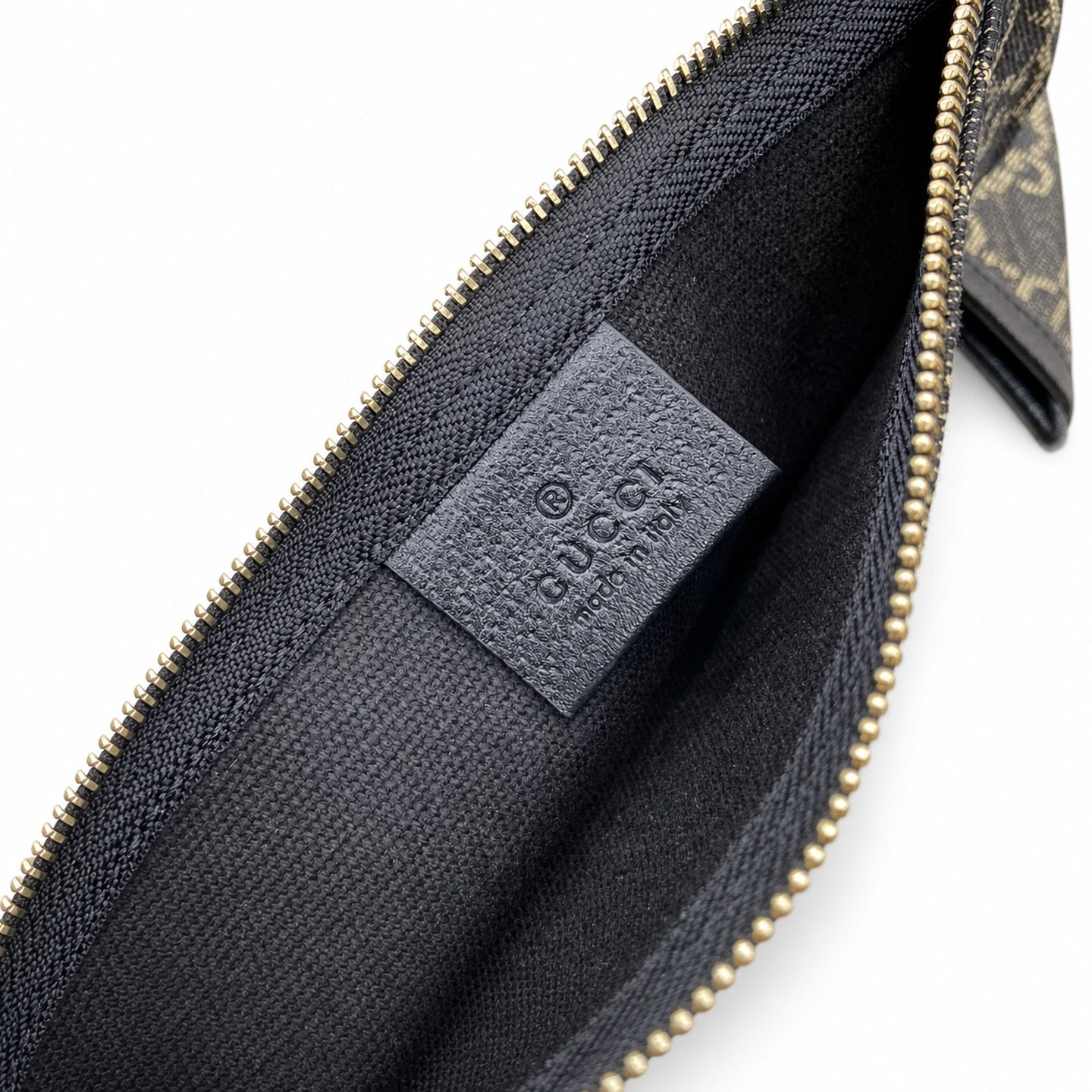 Gucci Giglio Cotton Denim Leather Black White Red Blue Gold Tote Bag