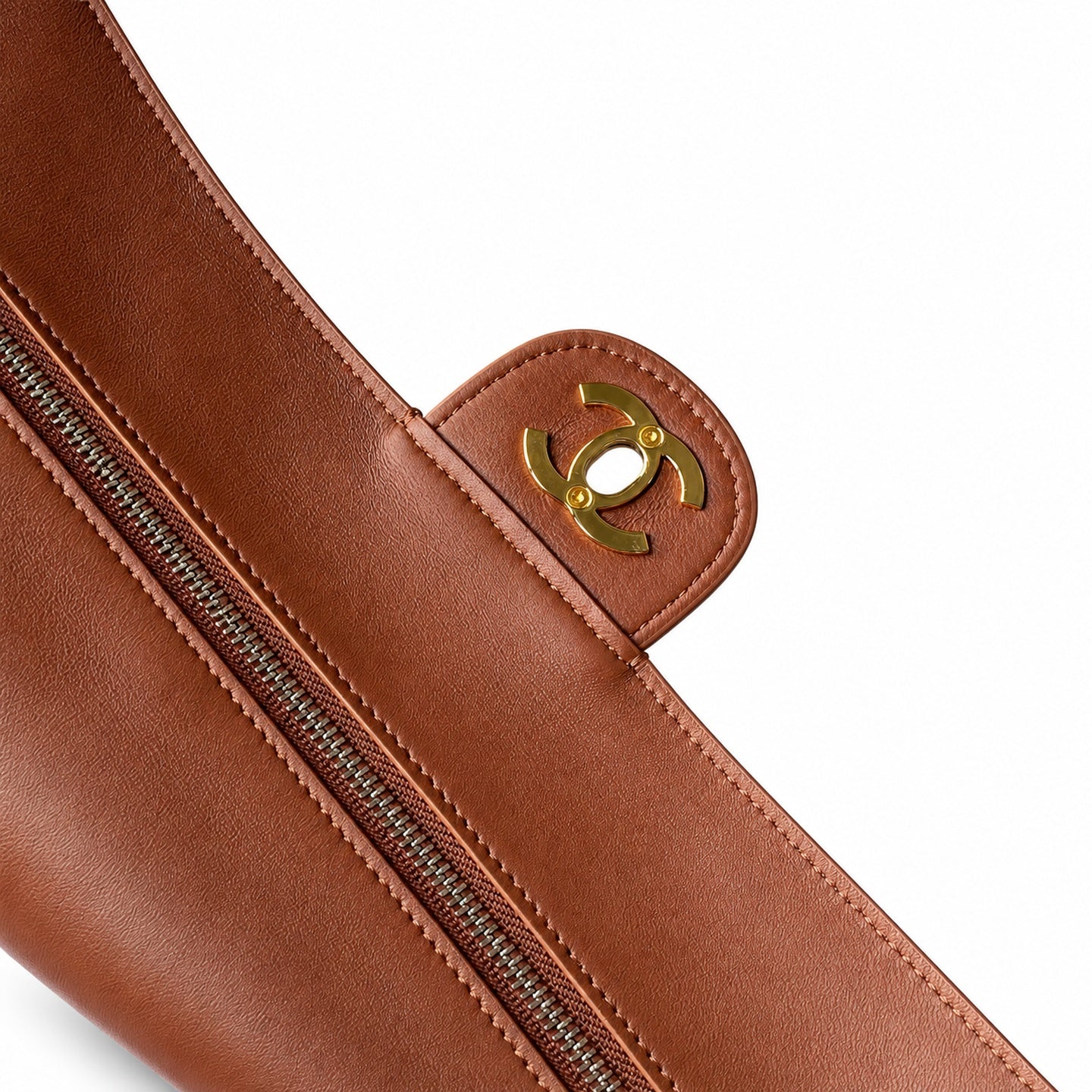 Chanel Small Leather Brown Red Bag