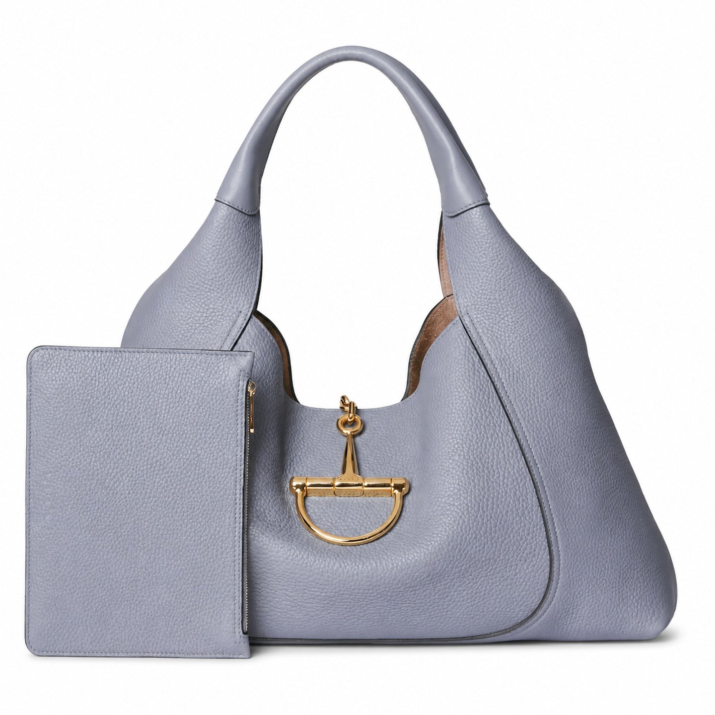 Gucci Leather Gray Brown Blue Gold Shoulder Bag