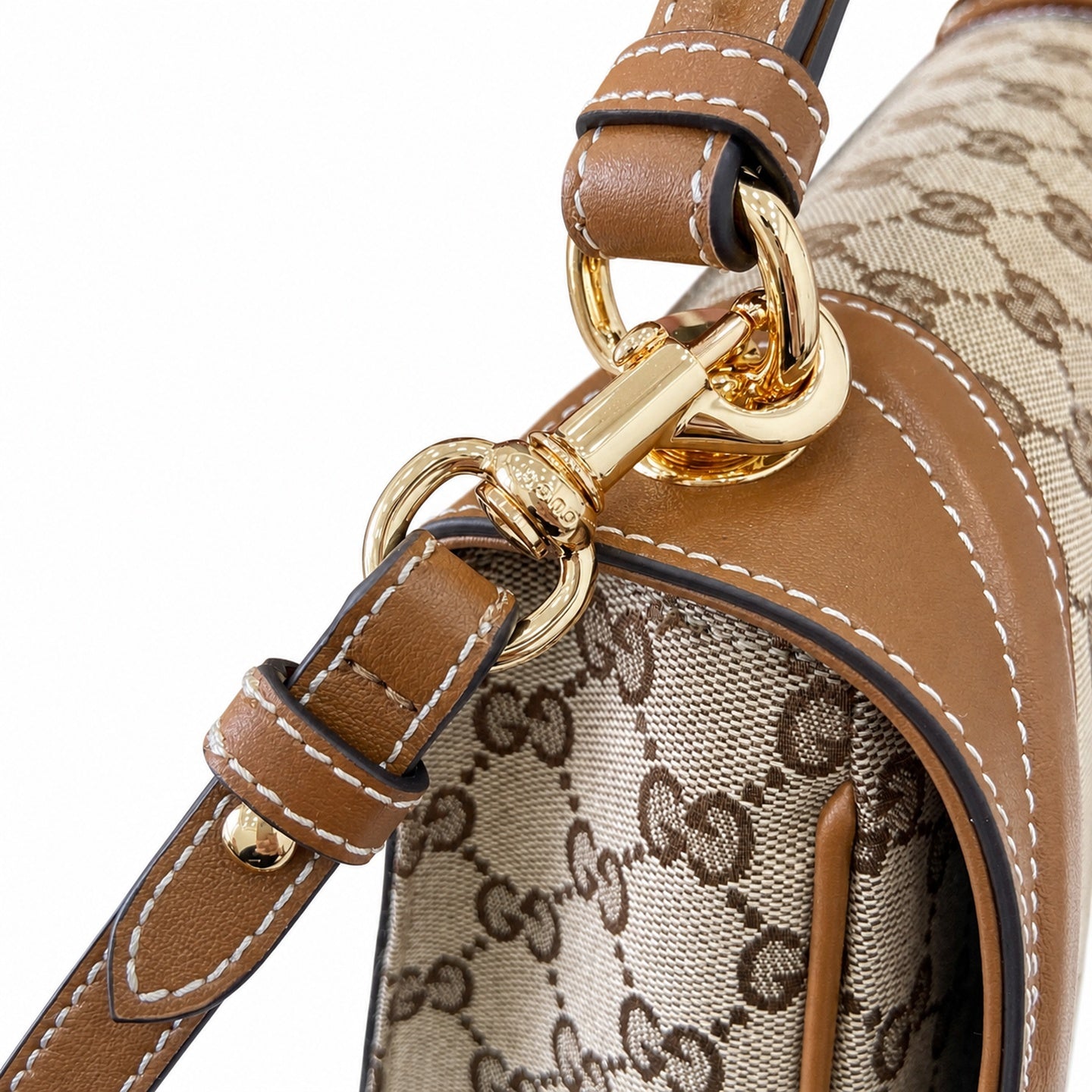 Gucci Blondie Medium Canvas Leather Beige Brown Green Handbag