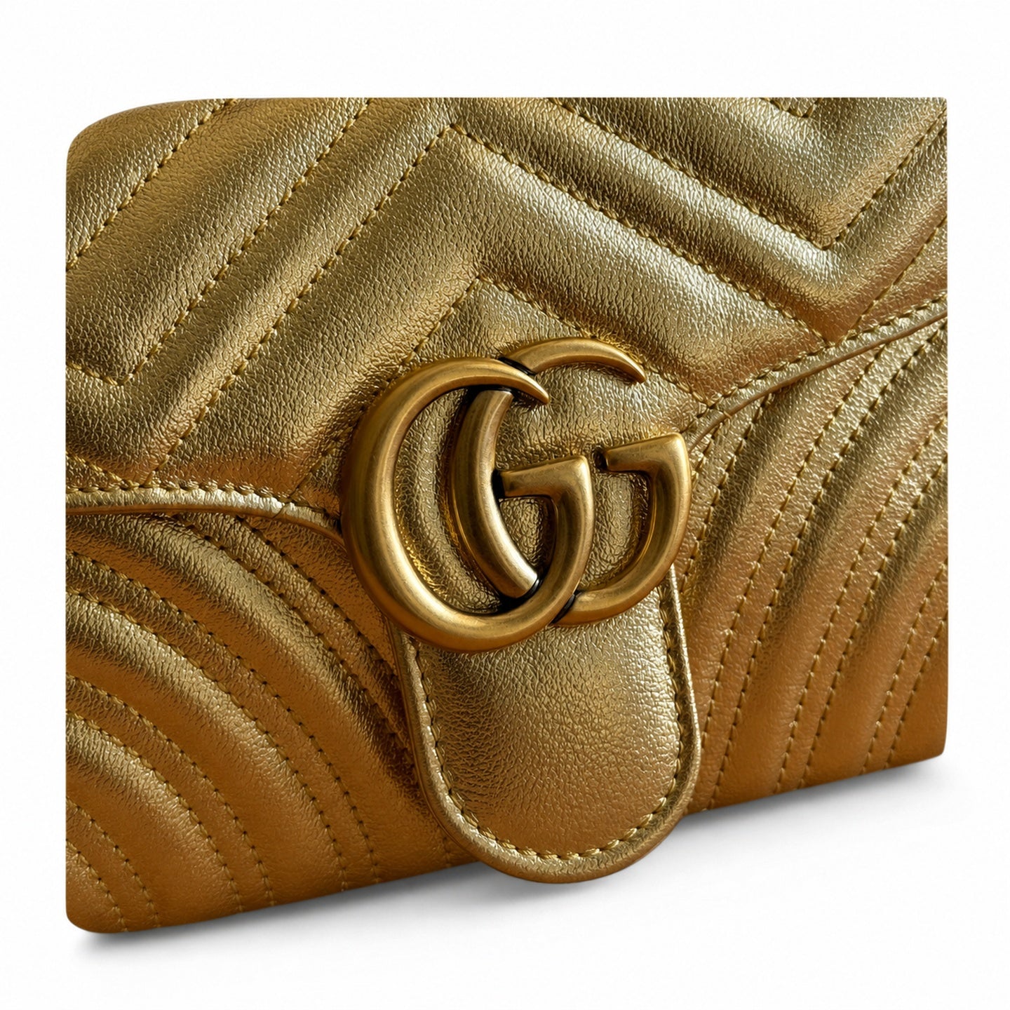 Gucci GG Marmont Leather Silver Handbag