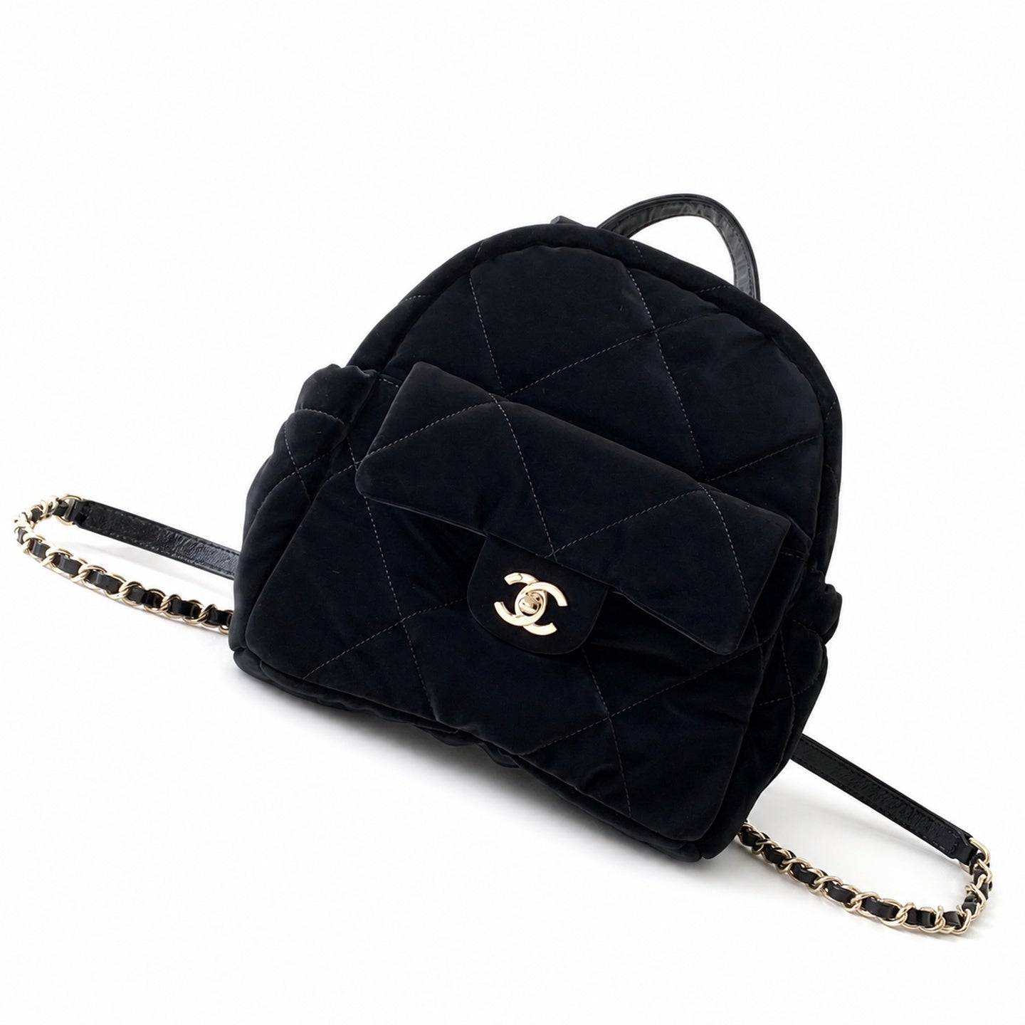 Chanel 25 Velvet Black Backpack