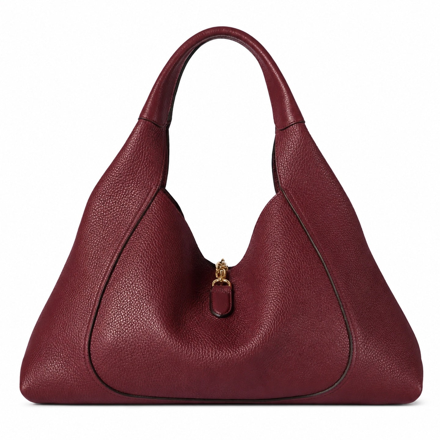 Gucci Horsebit Large Leather Brown Red Gold Bag