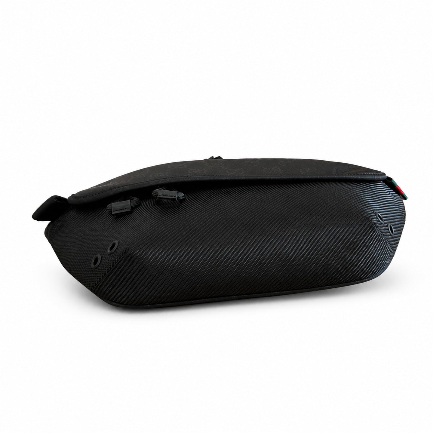 Gucci Men's Small Nylon Leather Black Red Green Waist Bag