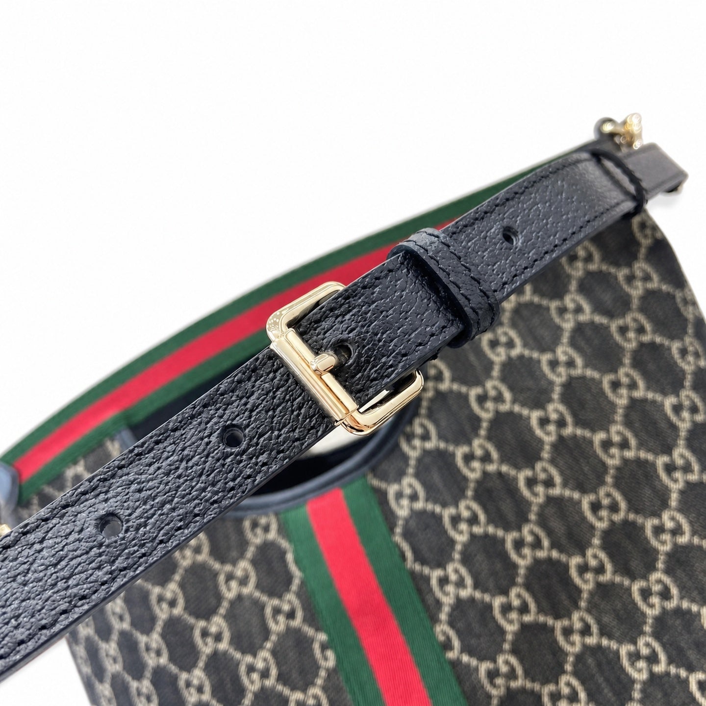 Gucci Giglio Men's Cotton Denim Canvas Leather Black White Brown Red Green Gold Handbag