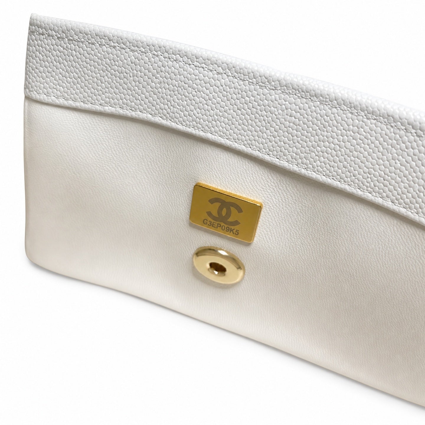 Chanel Leather White Gold Bag