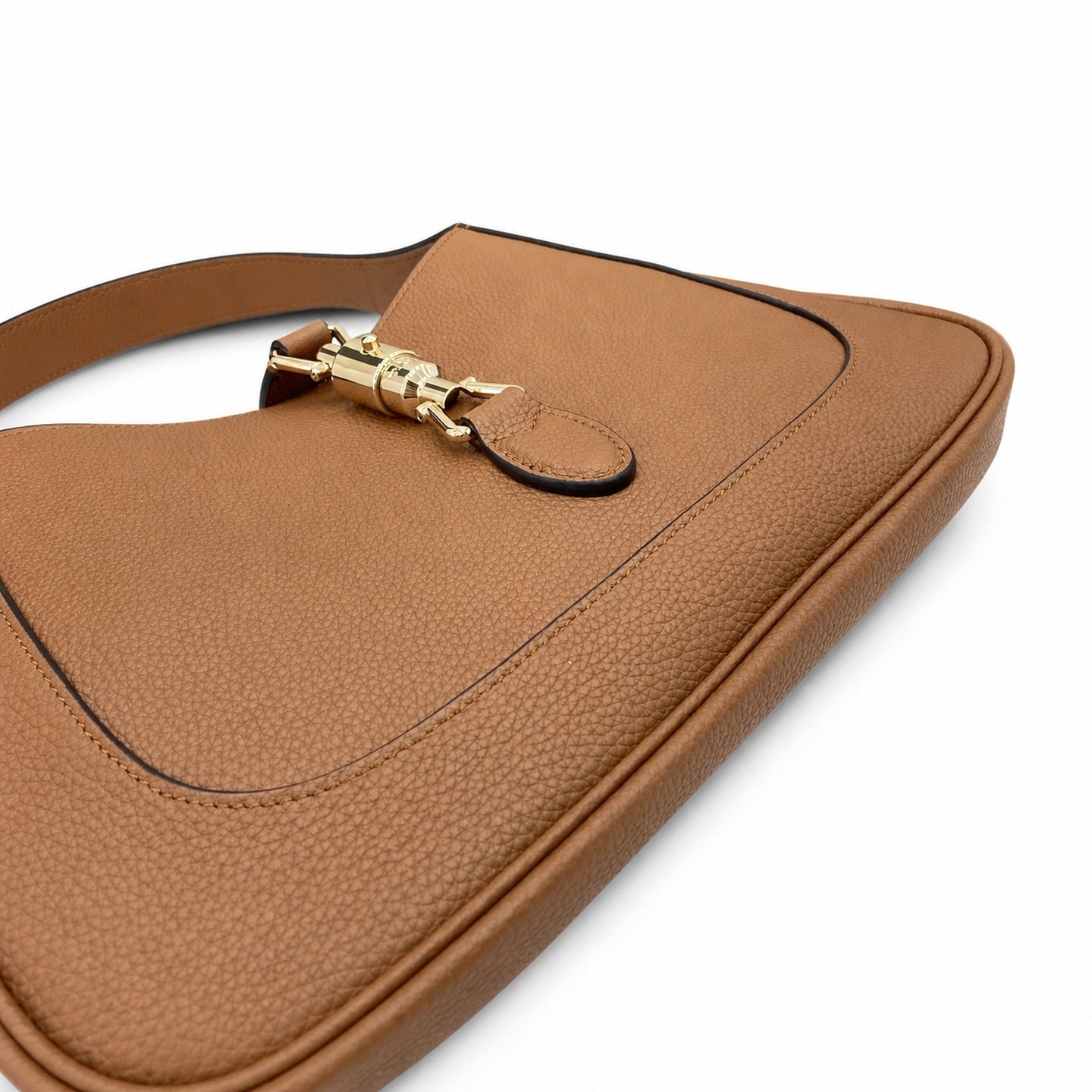 Gucci Jackie 1961 Medium Leather Brown Gold Handbag