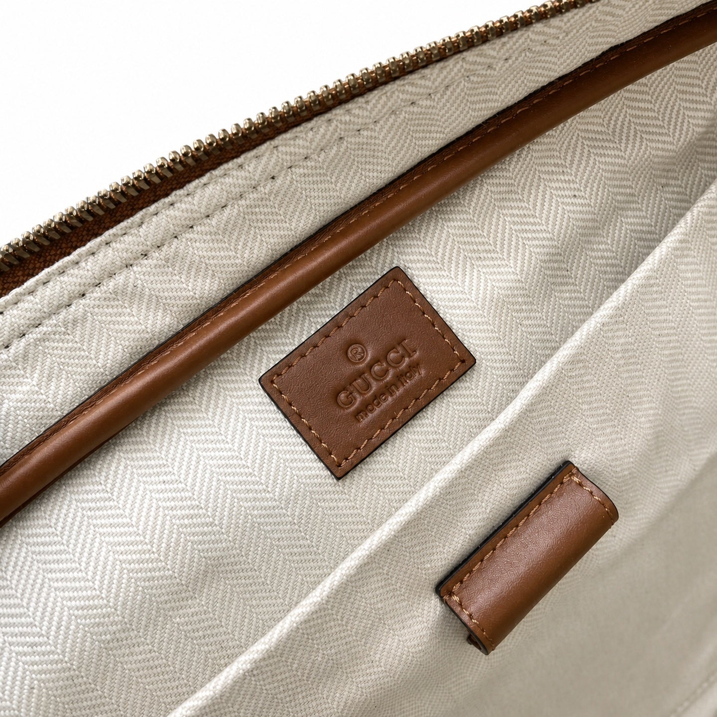 Gucci Men's Cotton Canvas Leather Brown Briefcase