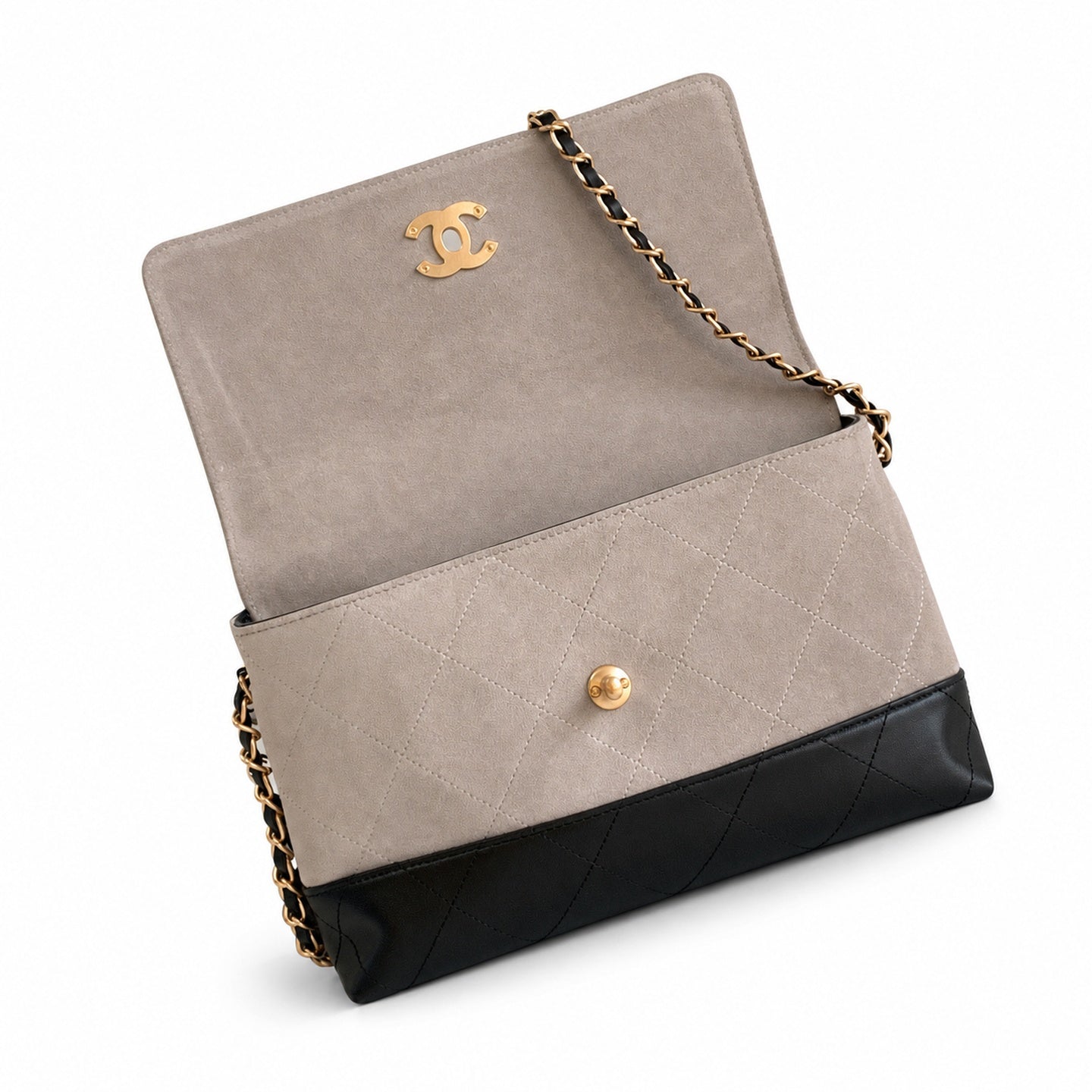 Chanel Large Suede Leather Shoulder Bag