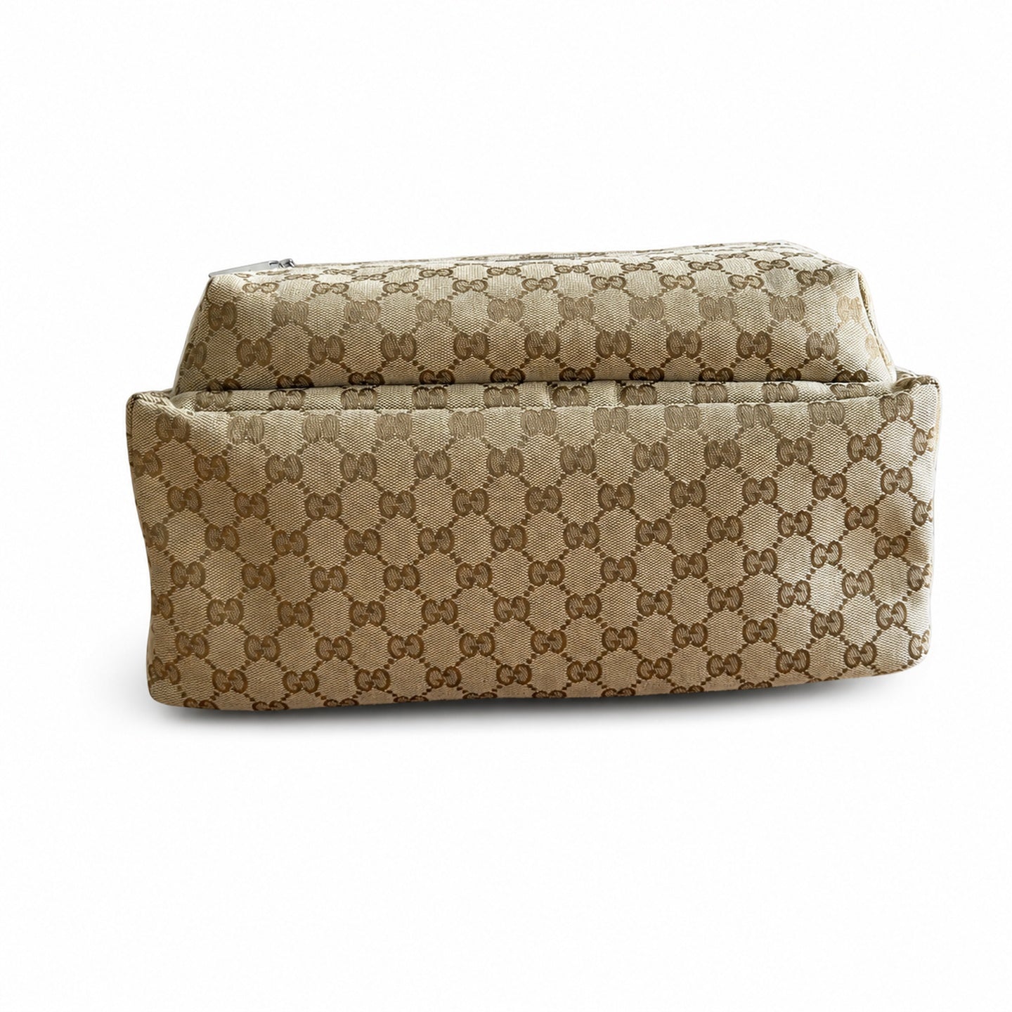 Gucci Quilted Canvas Leather Brown Red Green Silver Backpack