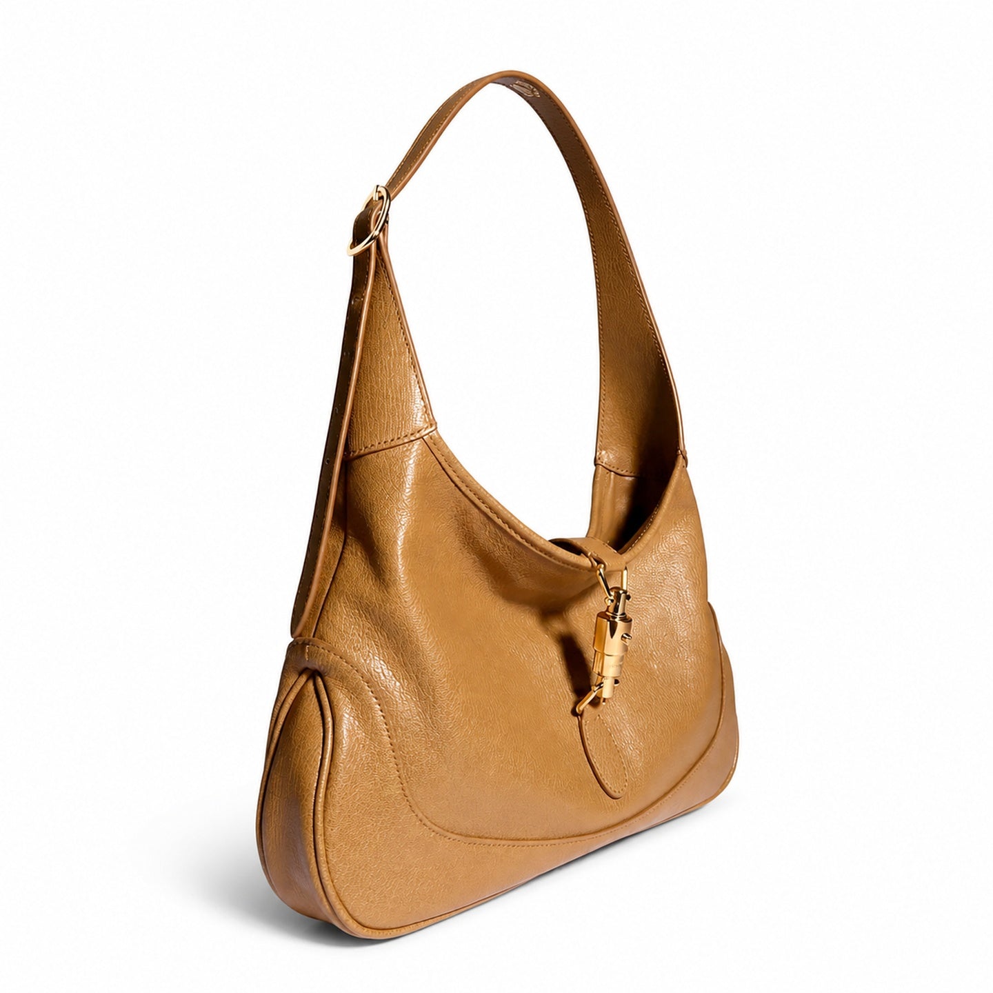 Gucci Leather Beige Gold Bag
