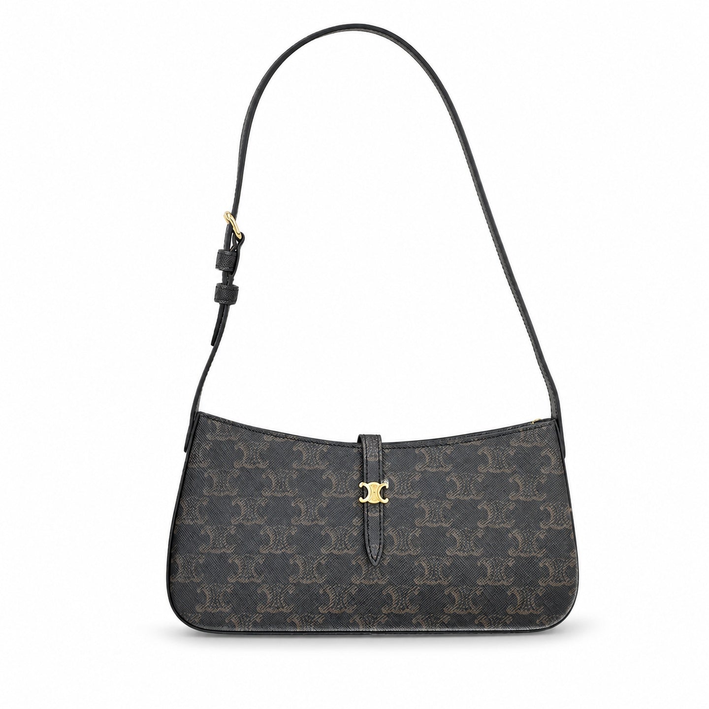 Celine Leather Black Gold Bag