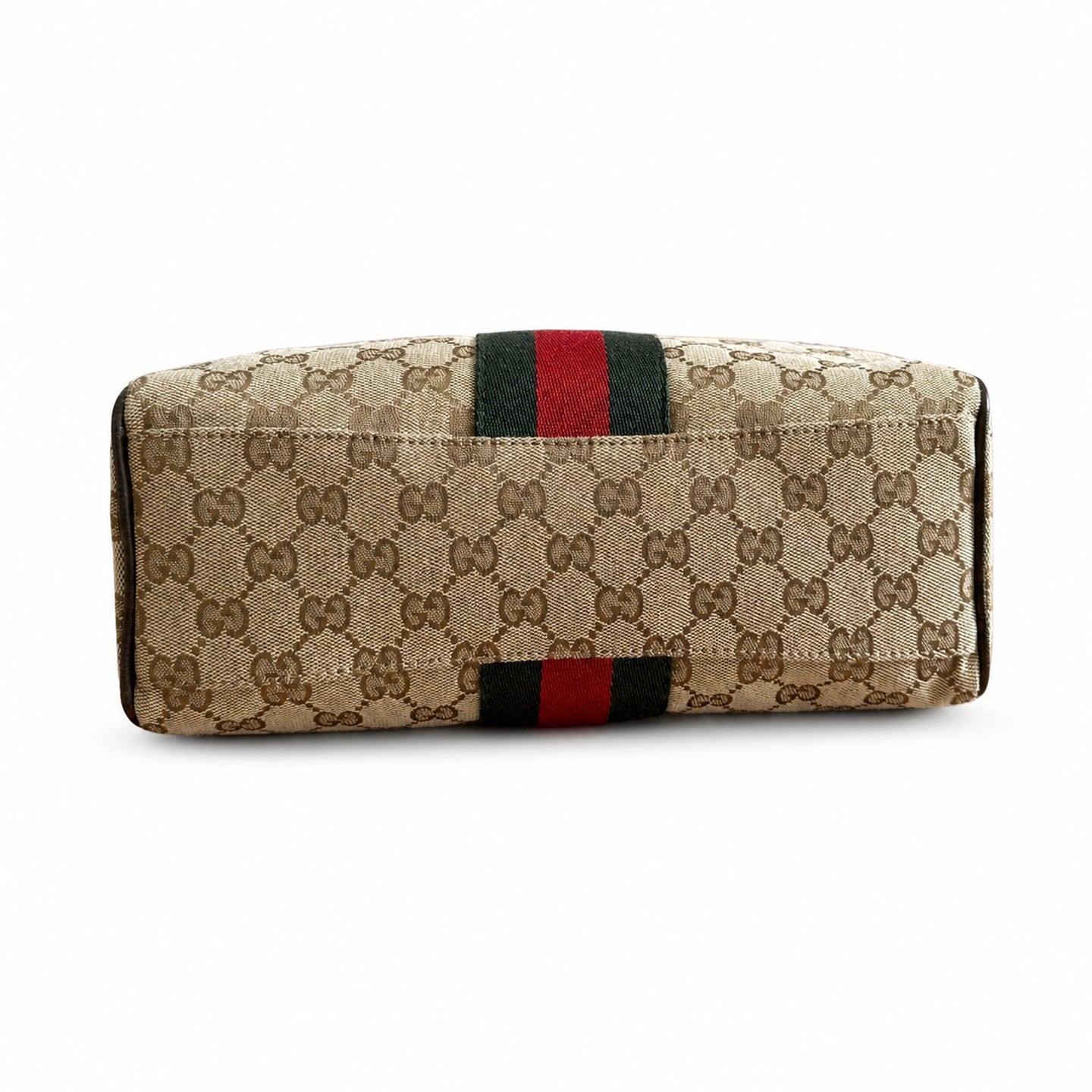 Gucci Supreme Small Canvas Leather Brown Gold Handbag