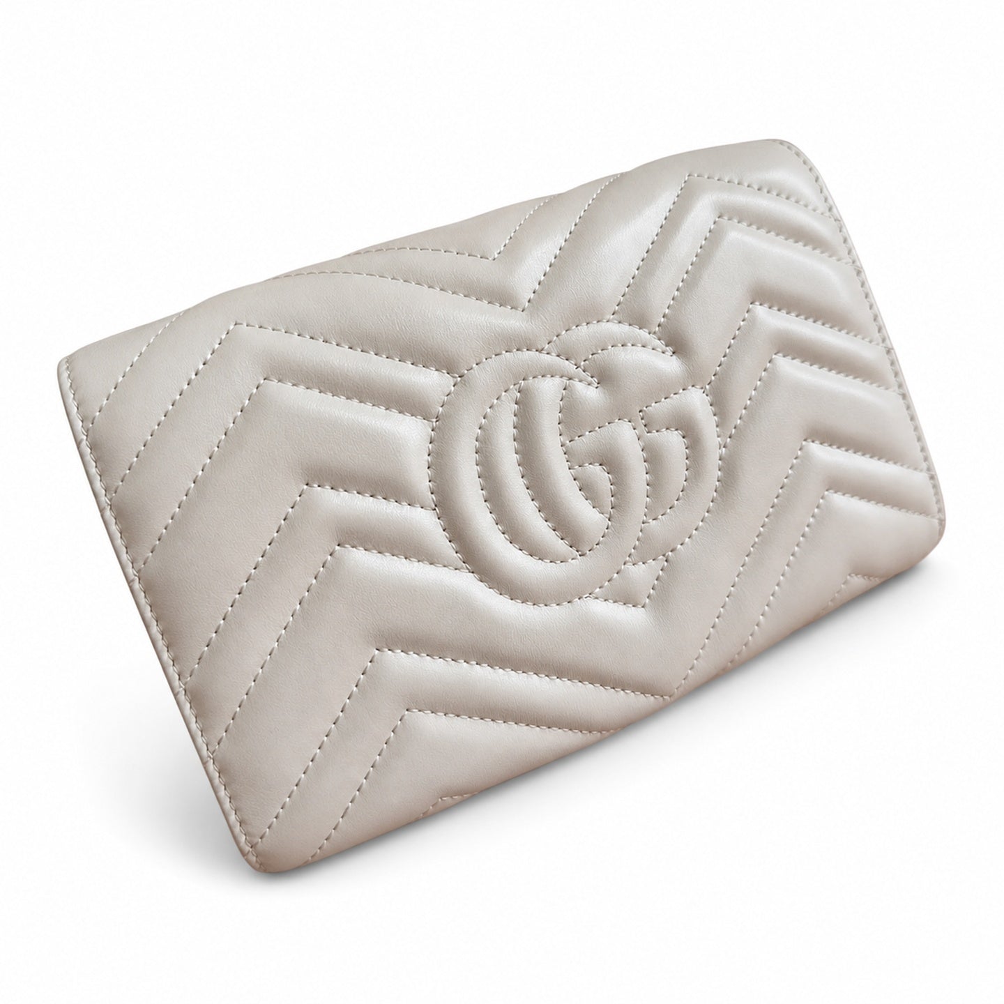 Gucci GG Marmont Mini Quilted Matelasse Leather White Beige Handbag