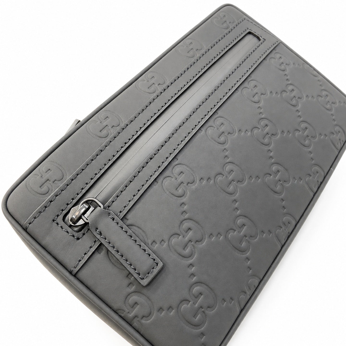 Gucci Cotton Leather Black Green Waist Bag