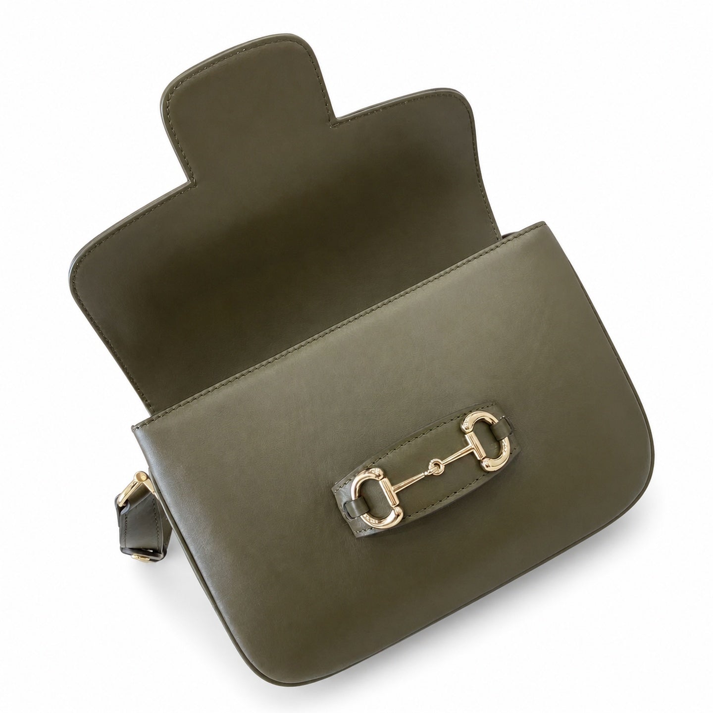 Gucci Horsebit 1955 Small Cotton Leather Brown Green Gold Shoulder Bag