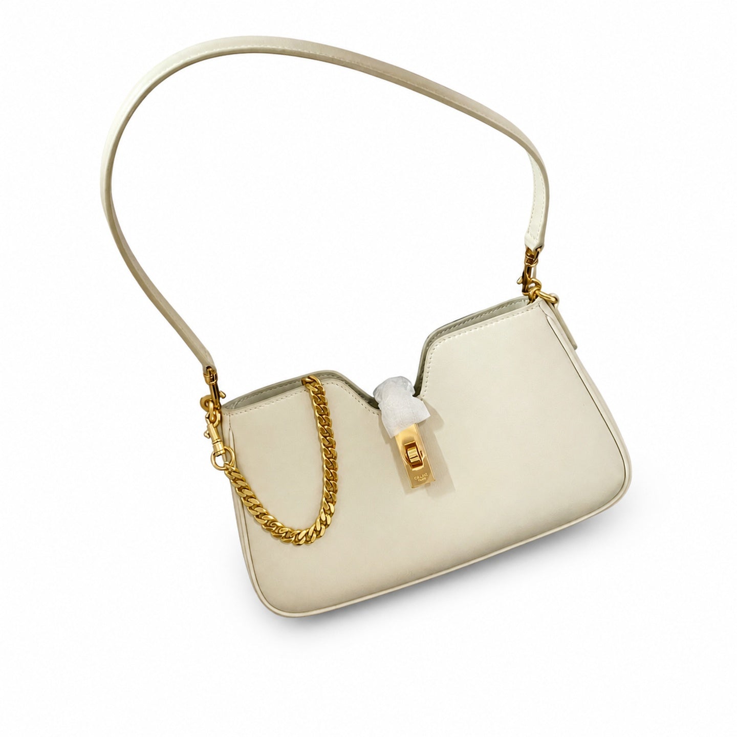 Celine Camille Leather White Handbag