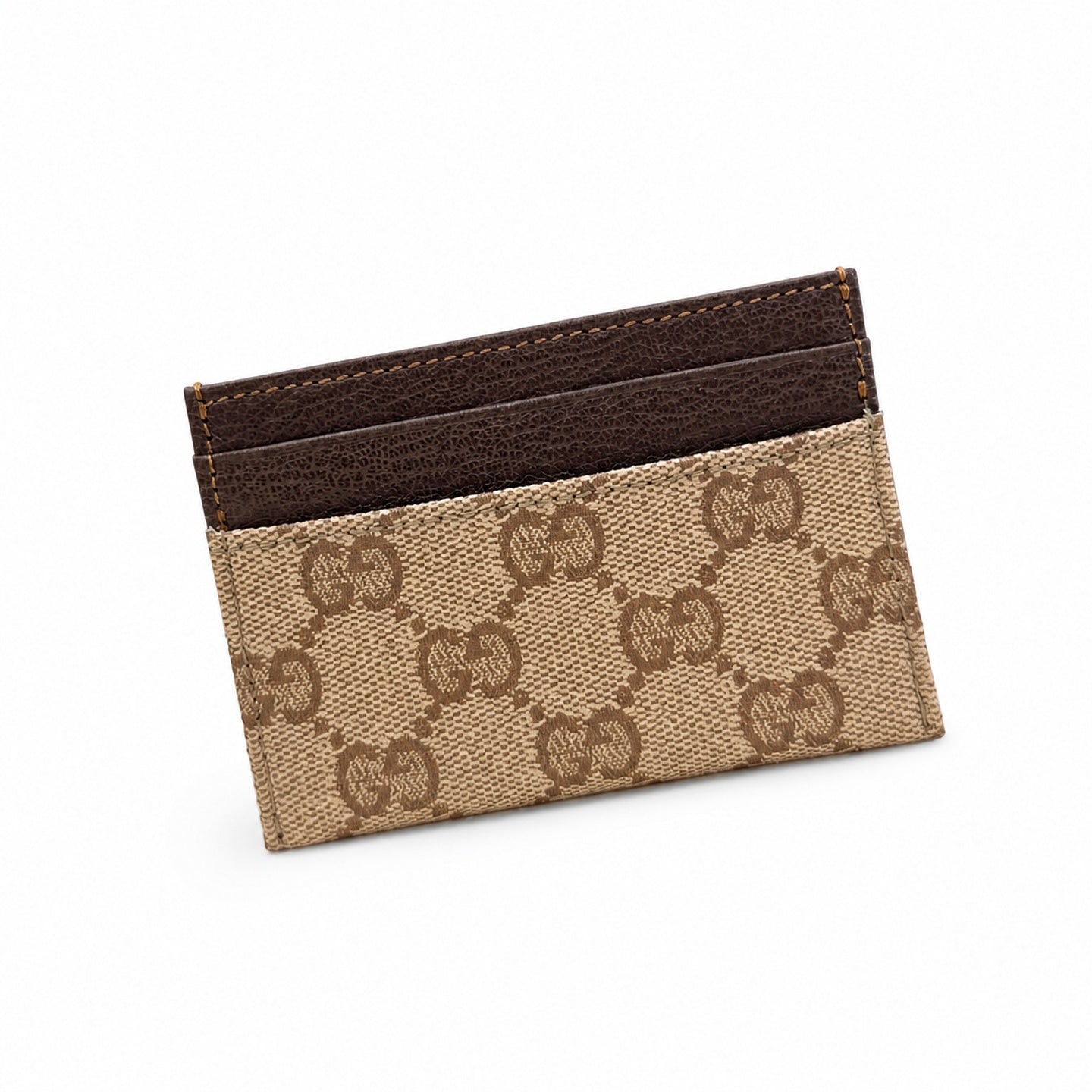 Gucci Canvas Leather Brown Gold Silver Bag