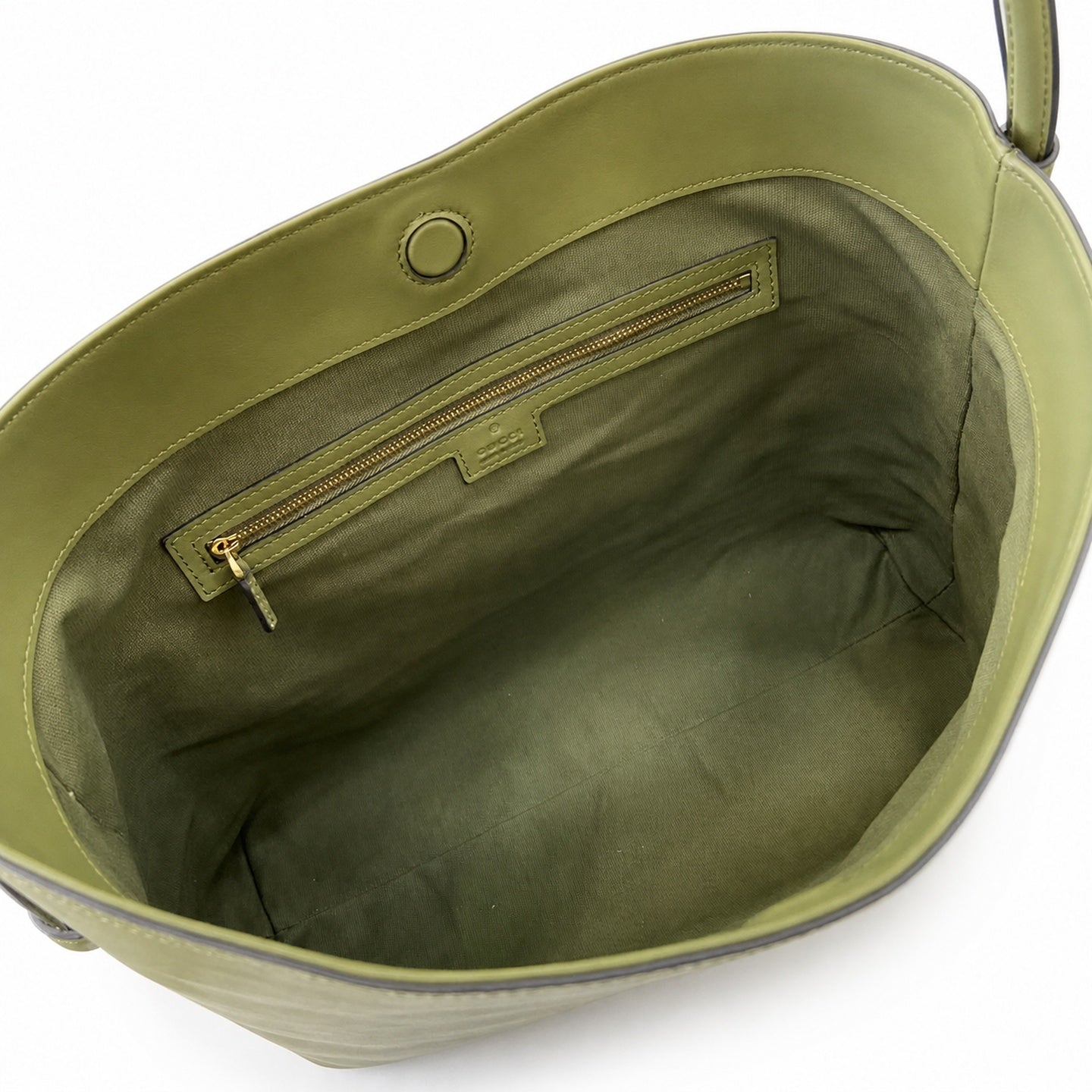 Gucci Horsebit Cotton Leather Green Gold Handbag
