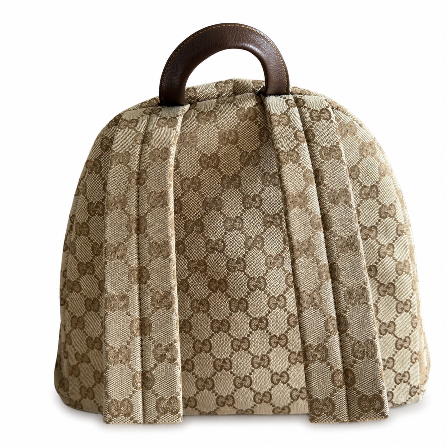 Gucci Quilted Canvas Leather Brown Red Green Silver Backpack
