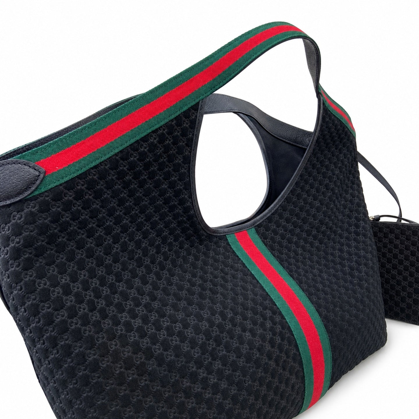 Gucci Giglio Cotton Suede Canvas Velvet Black Red Green Gold Handbag