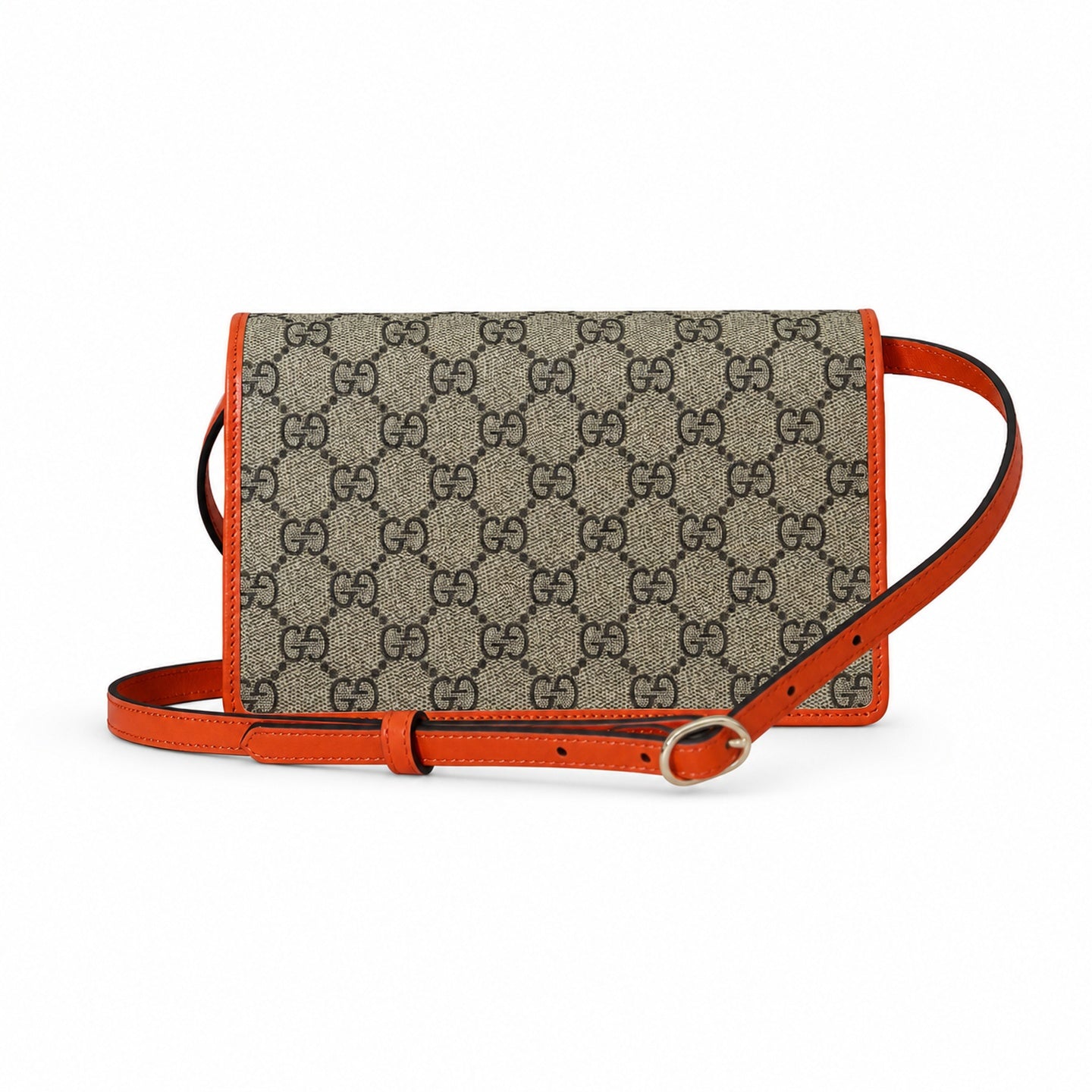 Gucci Small Leather Brown Orange Shoulder Bag