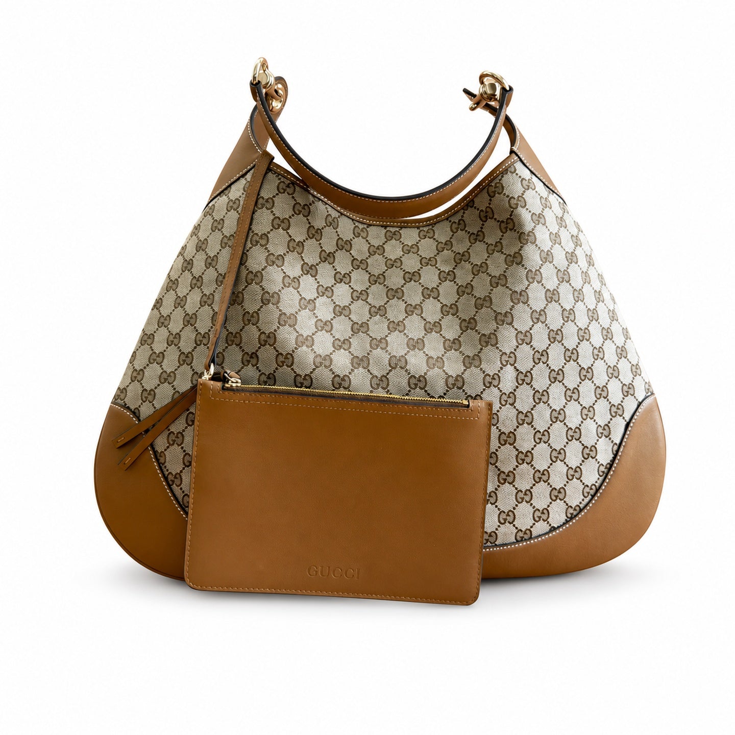 Gucci Medium Canvas Leather Brown Bag