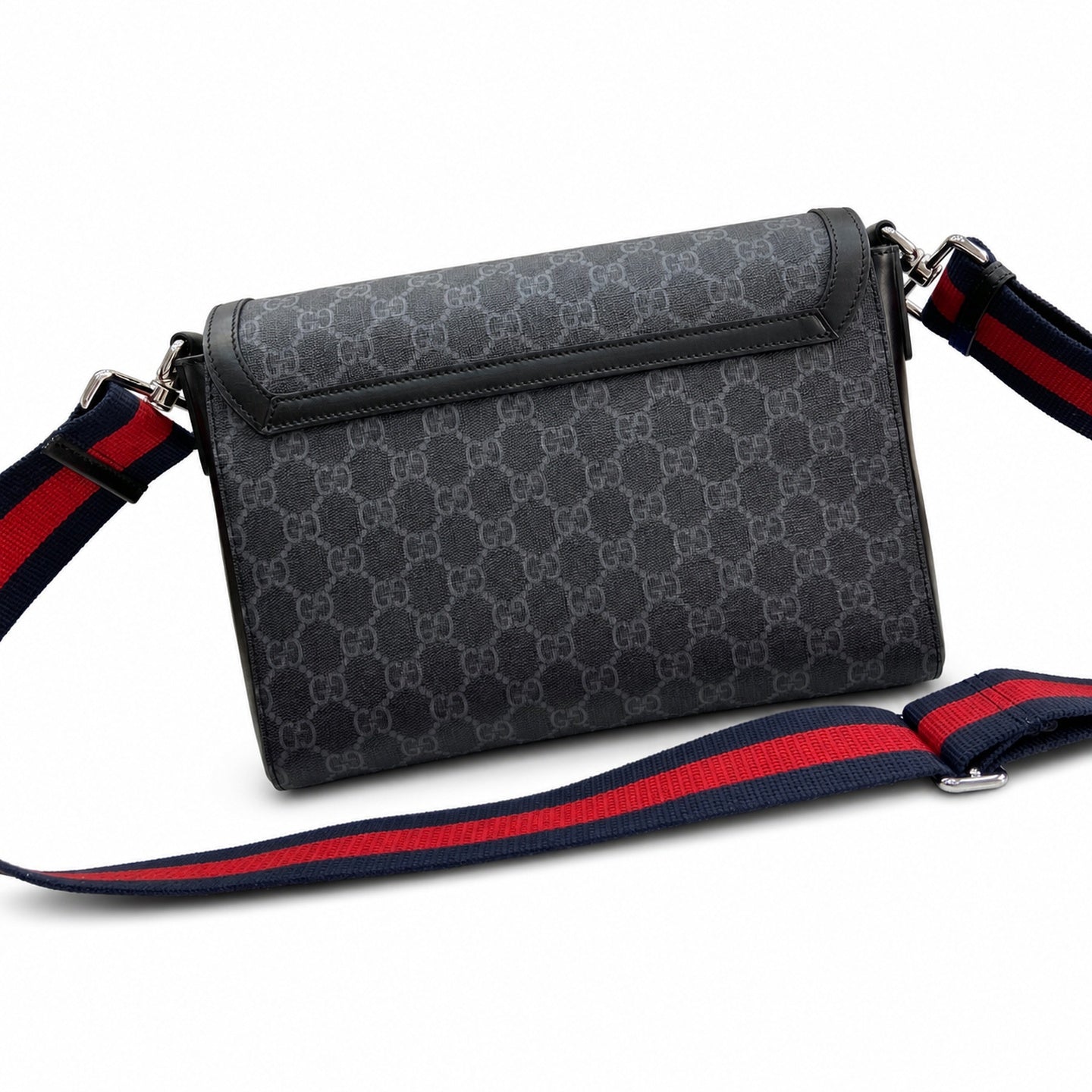 Gucci Supreme Cotton Canvas Leather Black Red Blue Green Crossbody Bag
