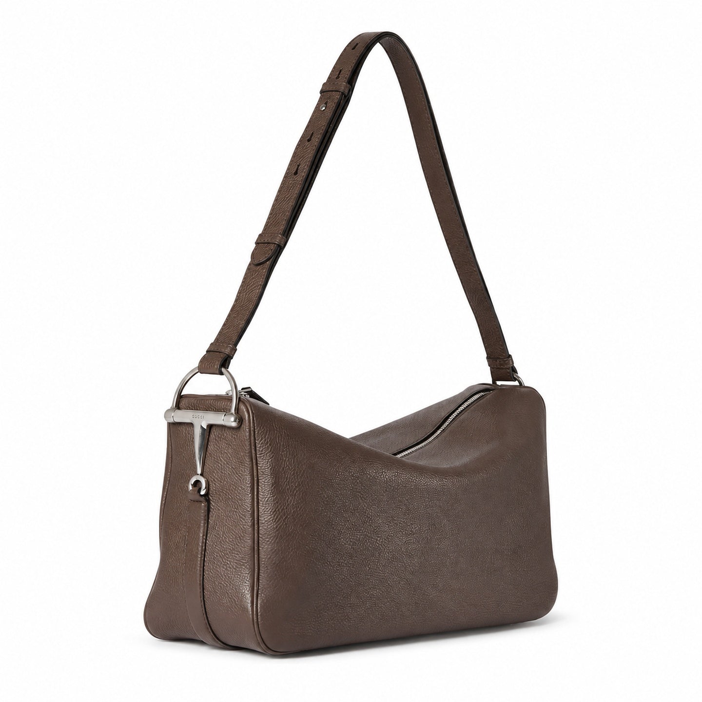Gucci Horsebit Cotton Leather Brown Bag