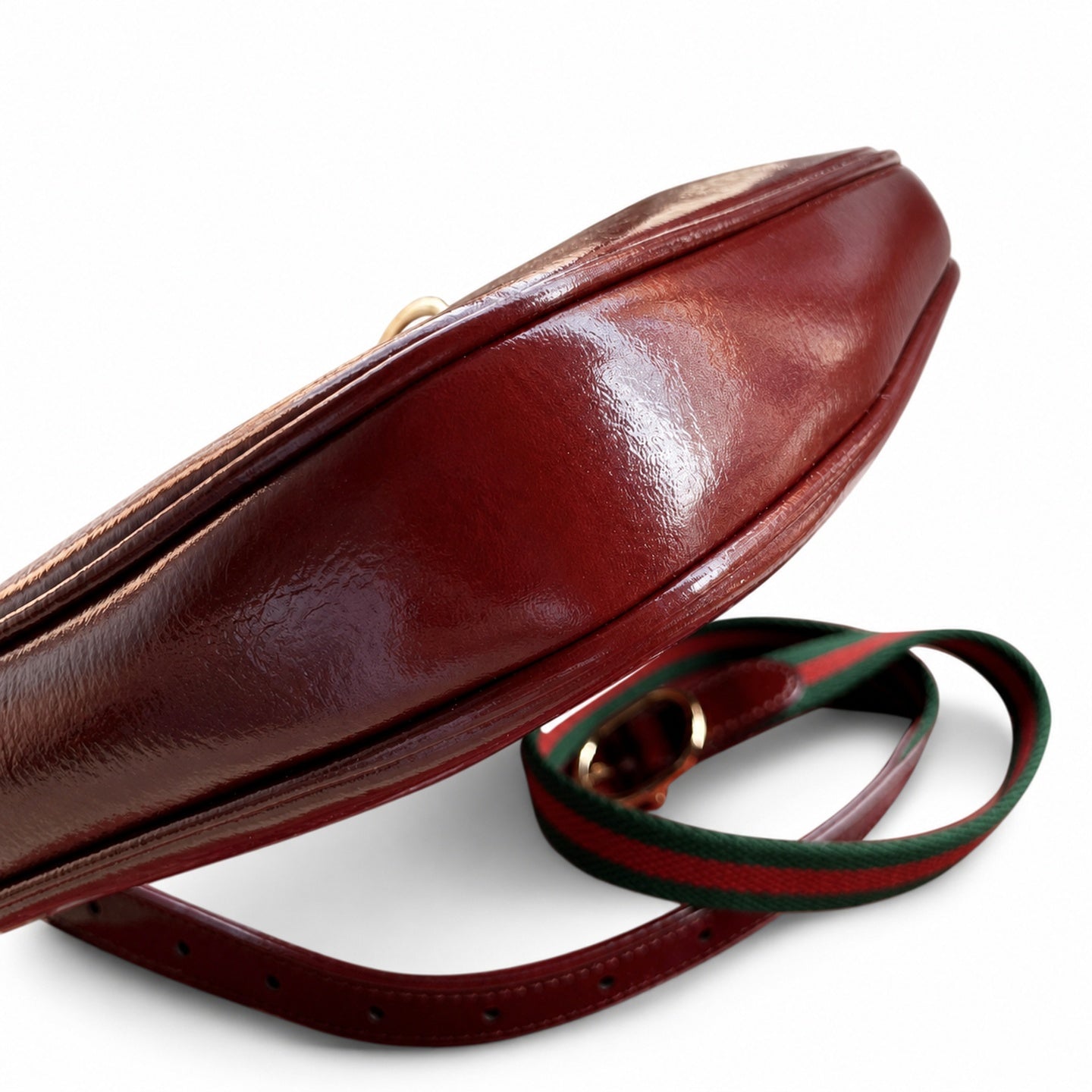 Gucci Small Leather Red Green Gold Shoulder Bag