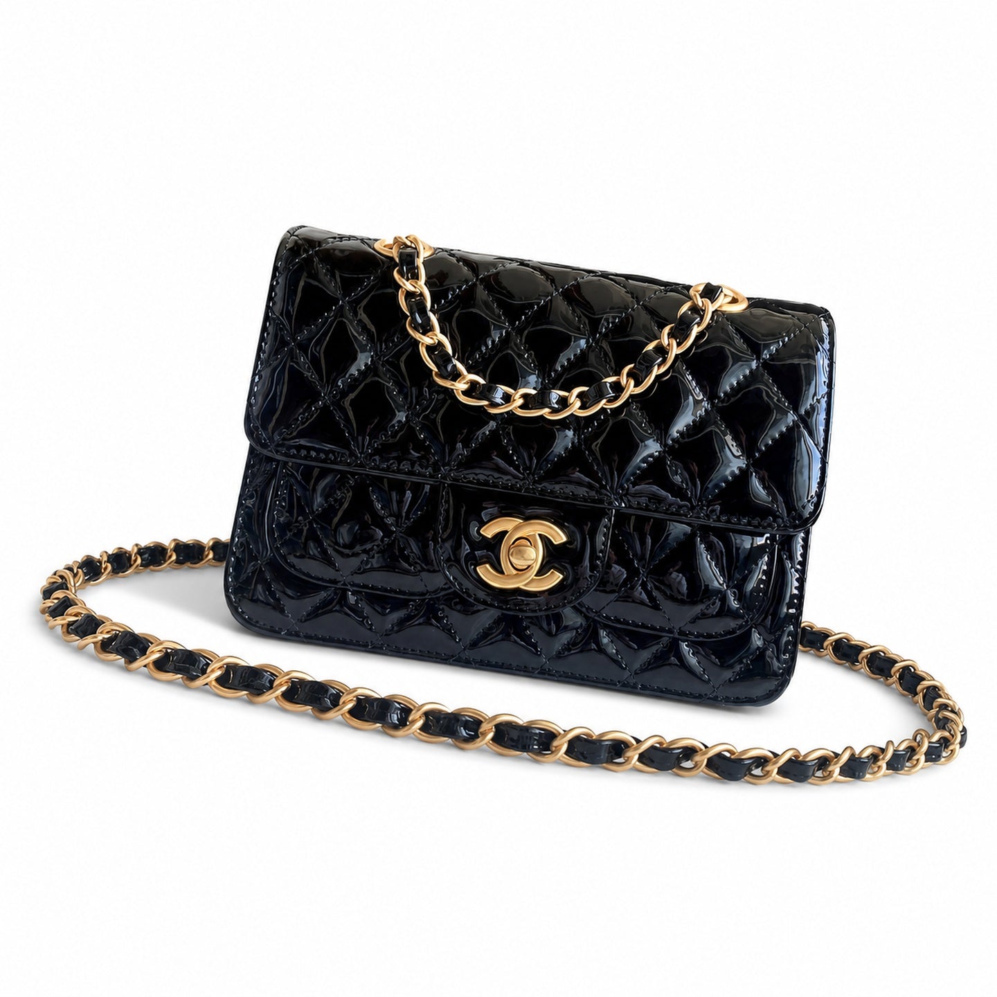 Chanel Mini Patent Leather Black Bag